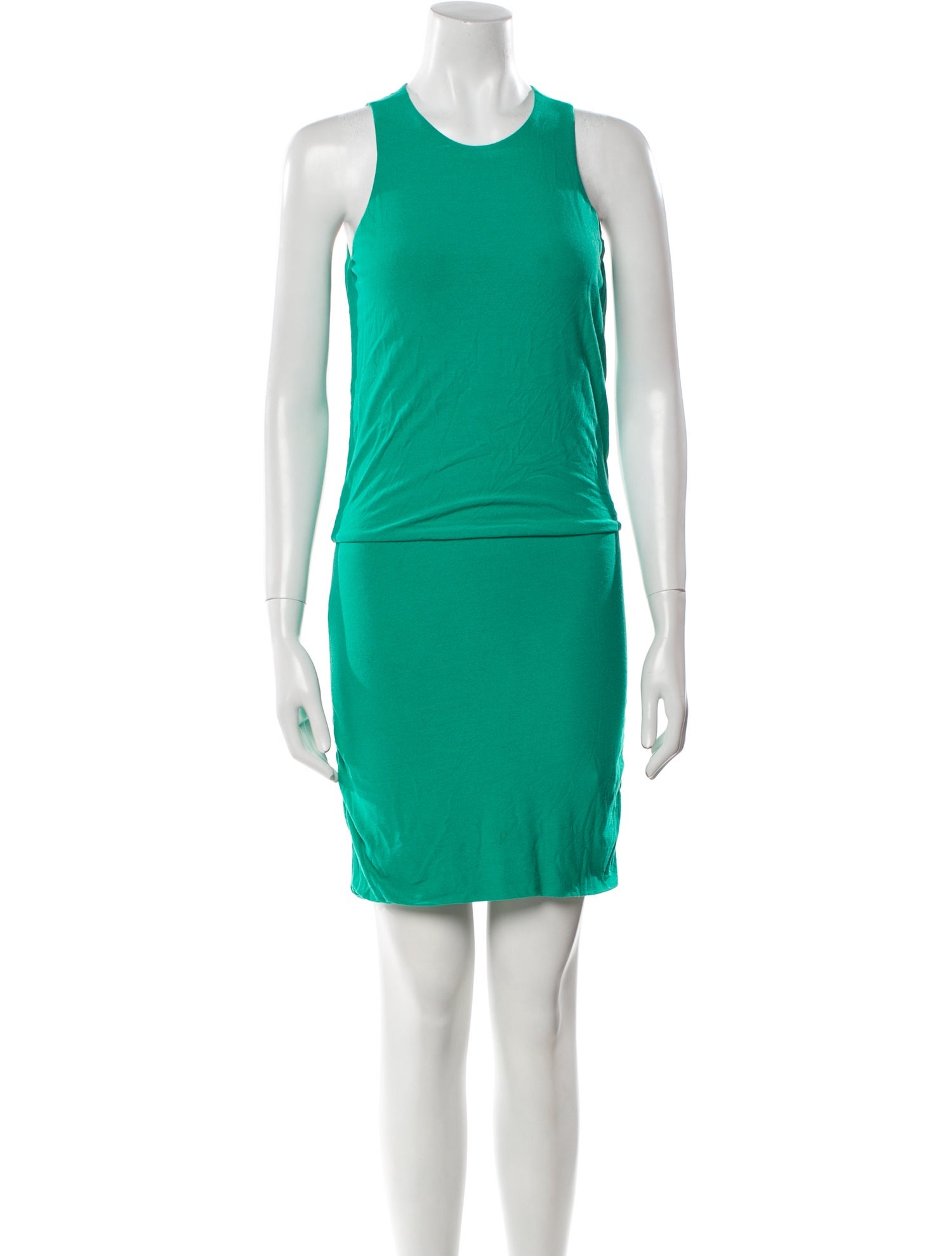 Halston Heritage Crew Neck Mini Dress