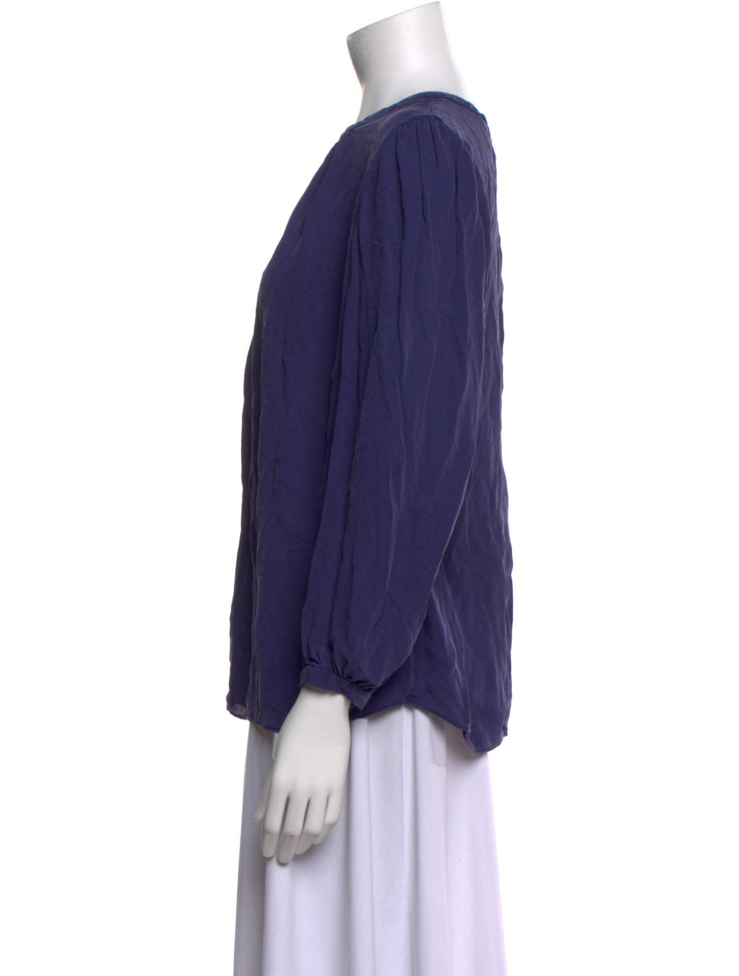 Halston Heritage Silk Crew Neck Blouse