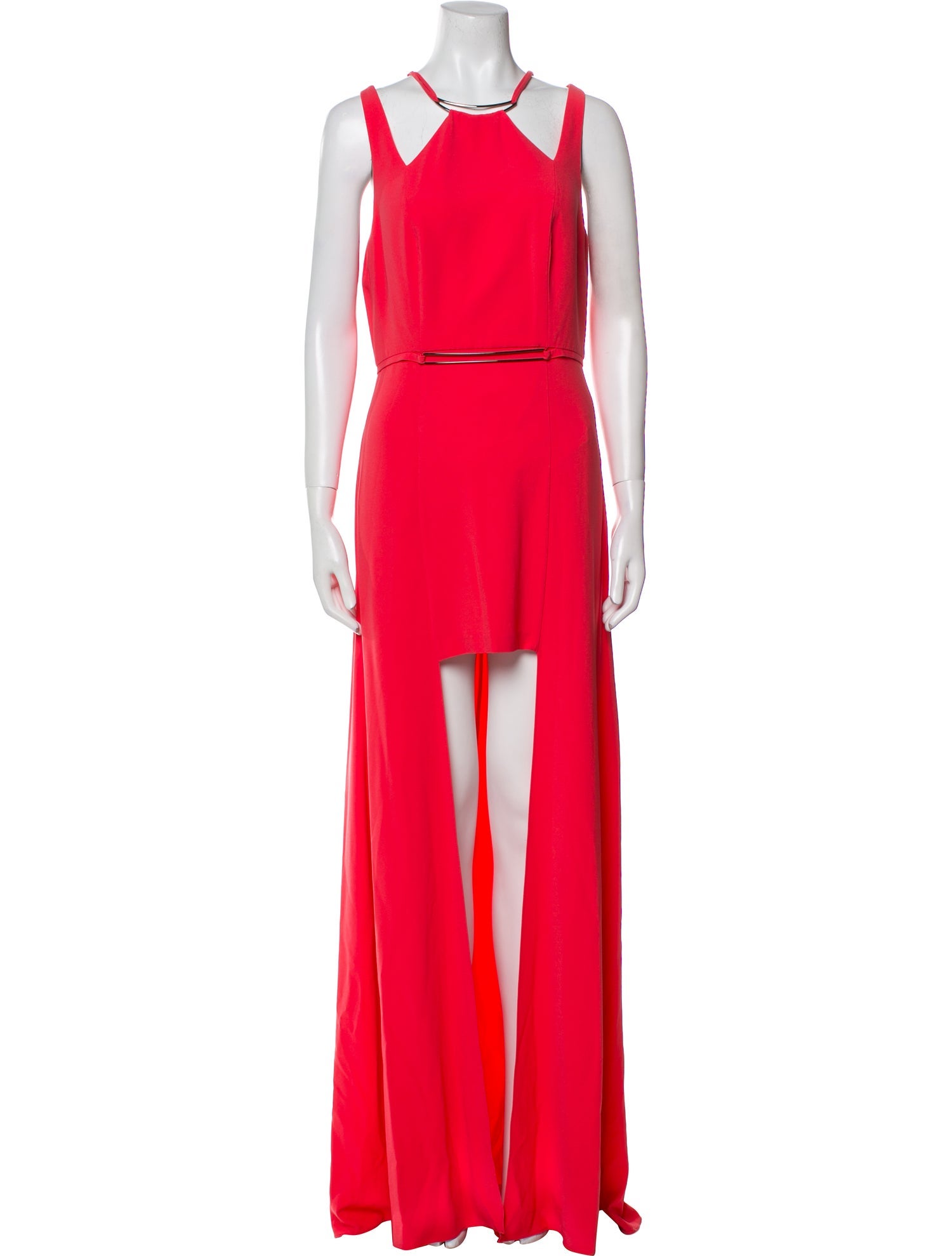 Halston Heritage Crew Neck Long Dress