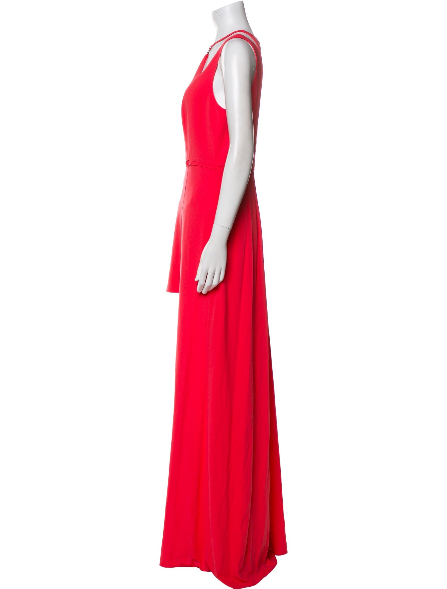 Halston Heritage Crew Neck Long Dress