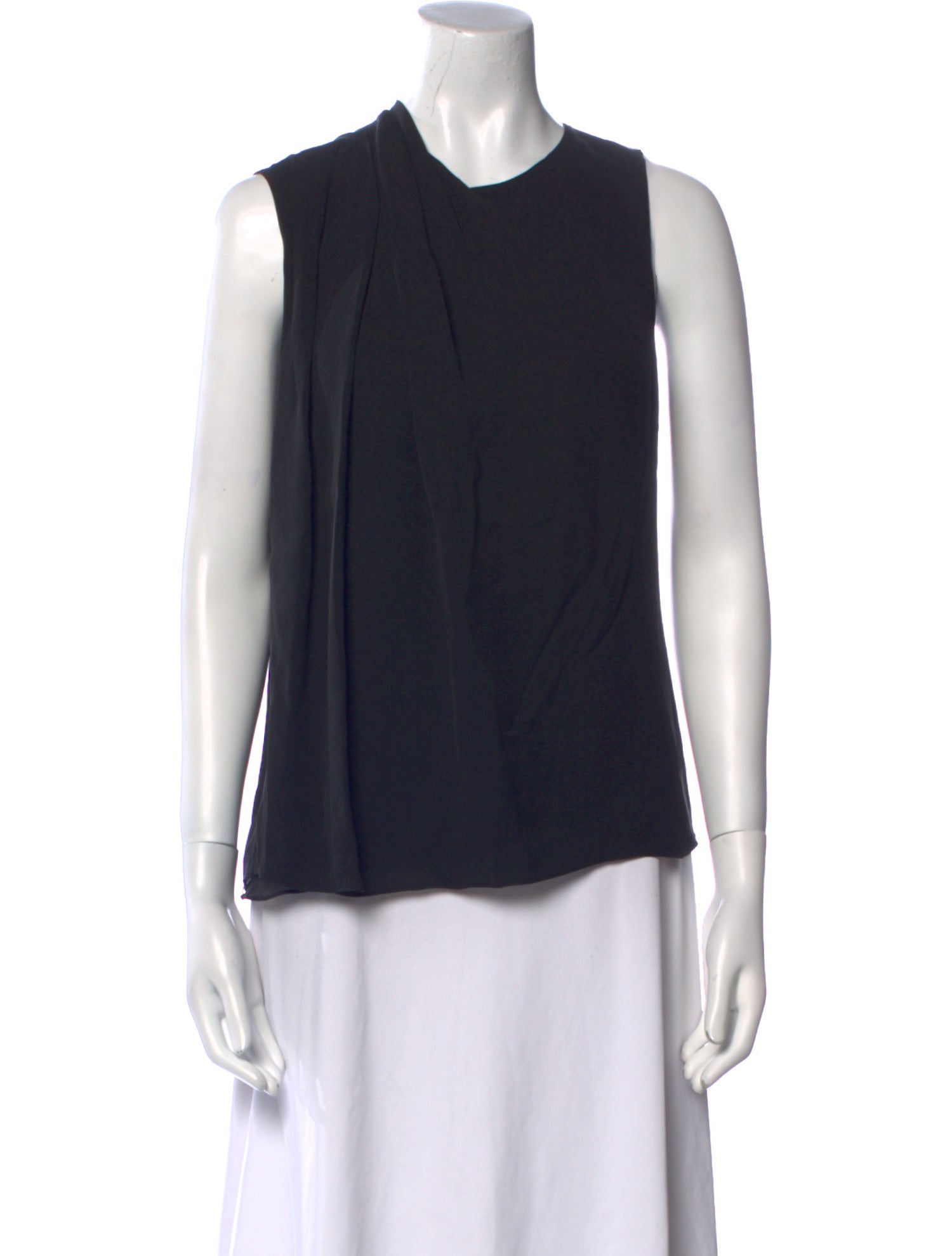 Halston Heritage Silk Crew Neck Top