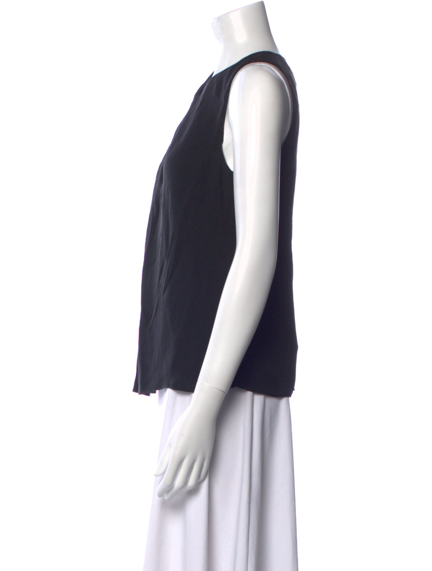 Halston Heritage Silk Crew Neck Top