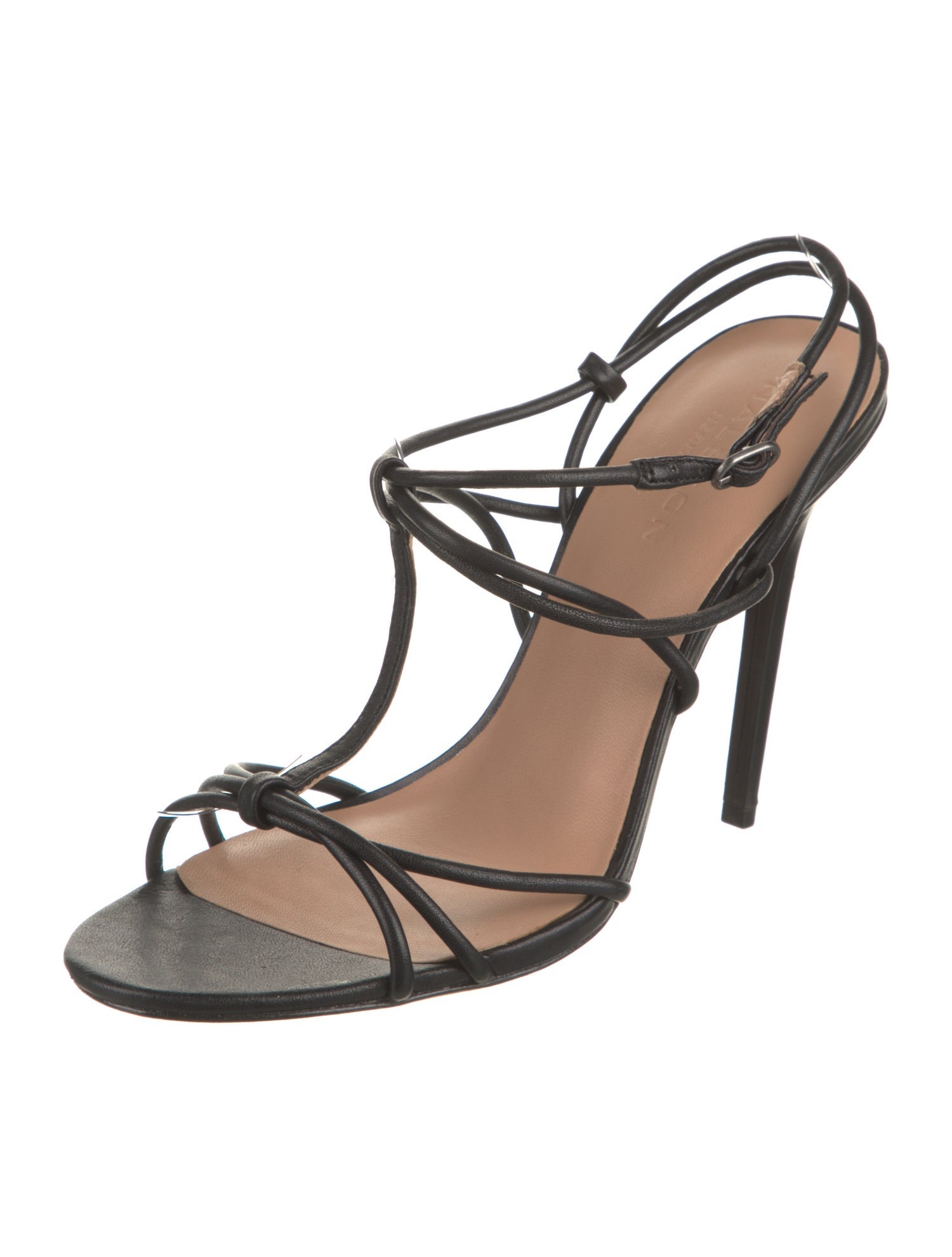 Halston Heritage Leather T-Strap Sandals
