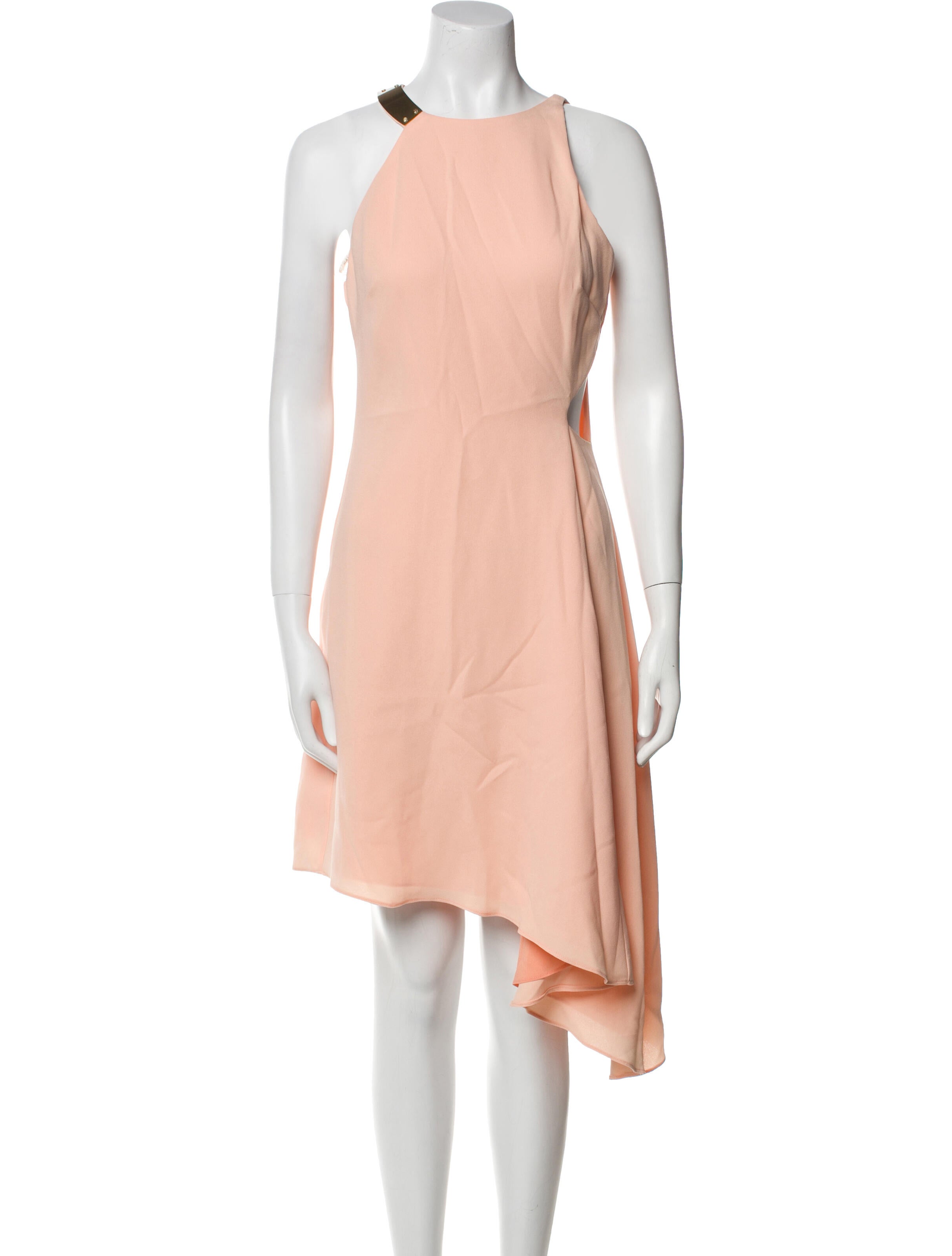 Halston Heritage Crew Neck Midi Length Dress