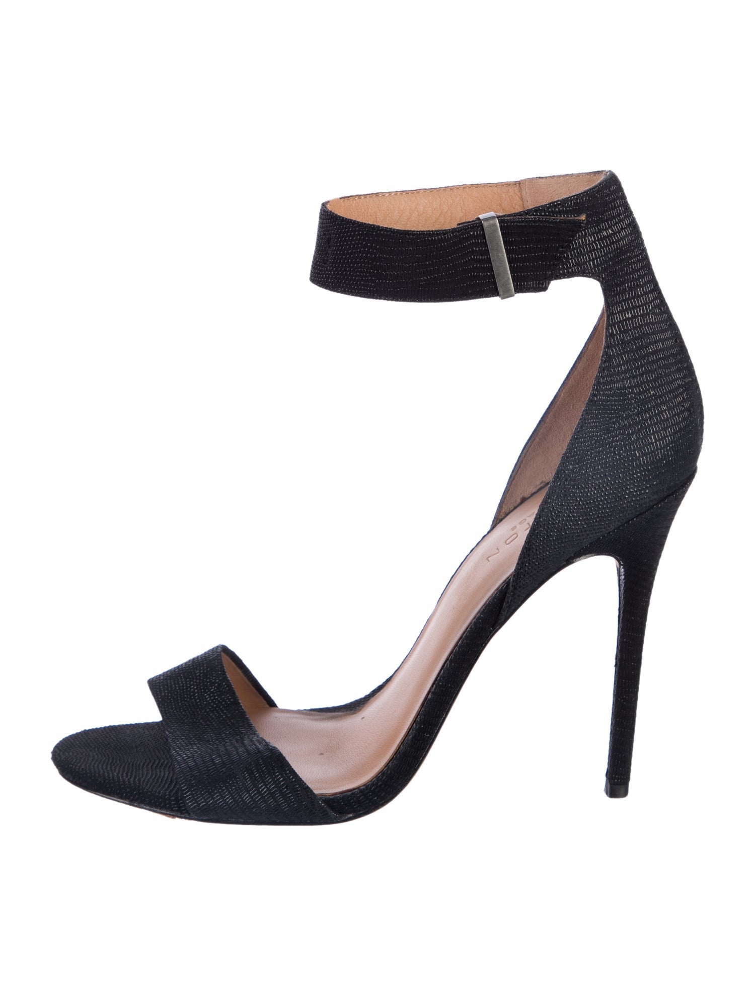 Halston Heritage Embossed Leather Sandals