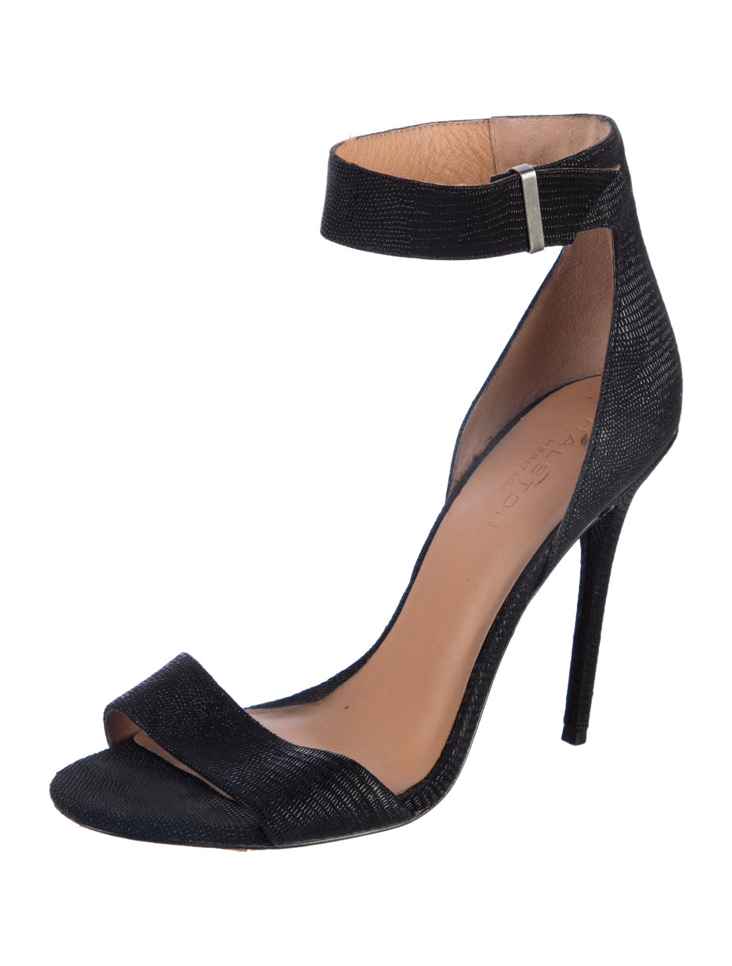 Halston Heritage Embossed Leather Sandals