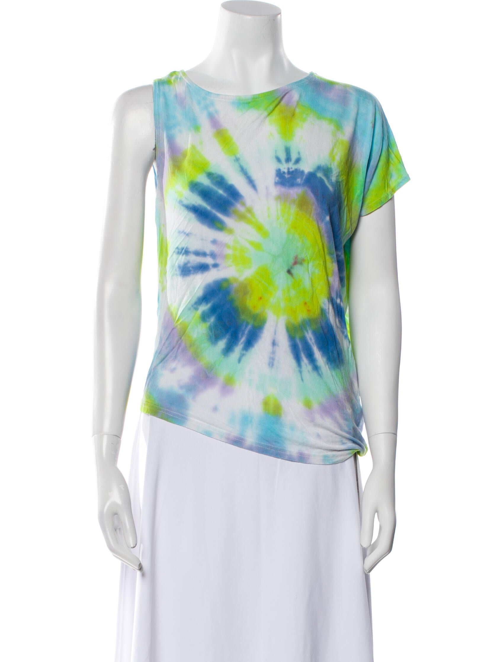 Halston Heritage Tie-Dye Print Scoop Neck T-Shirt
