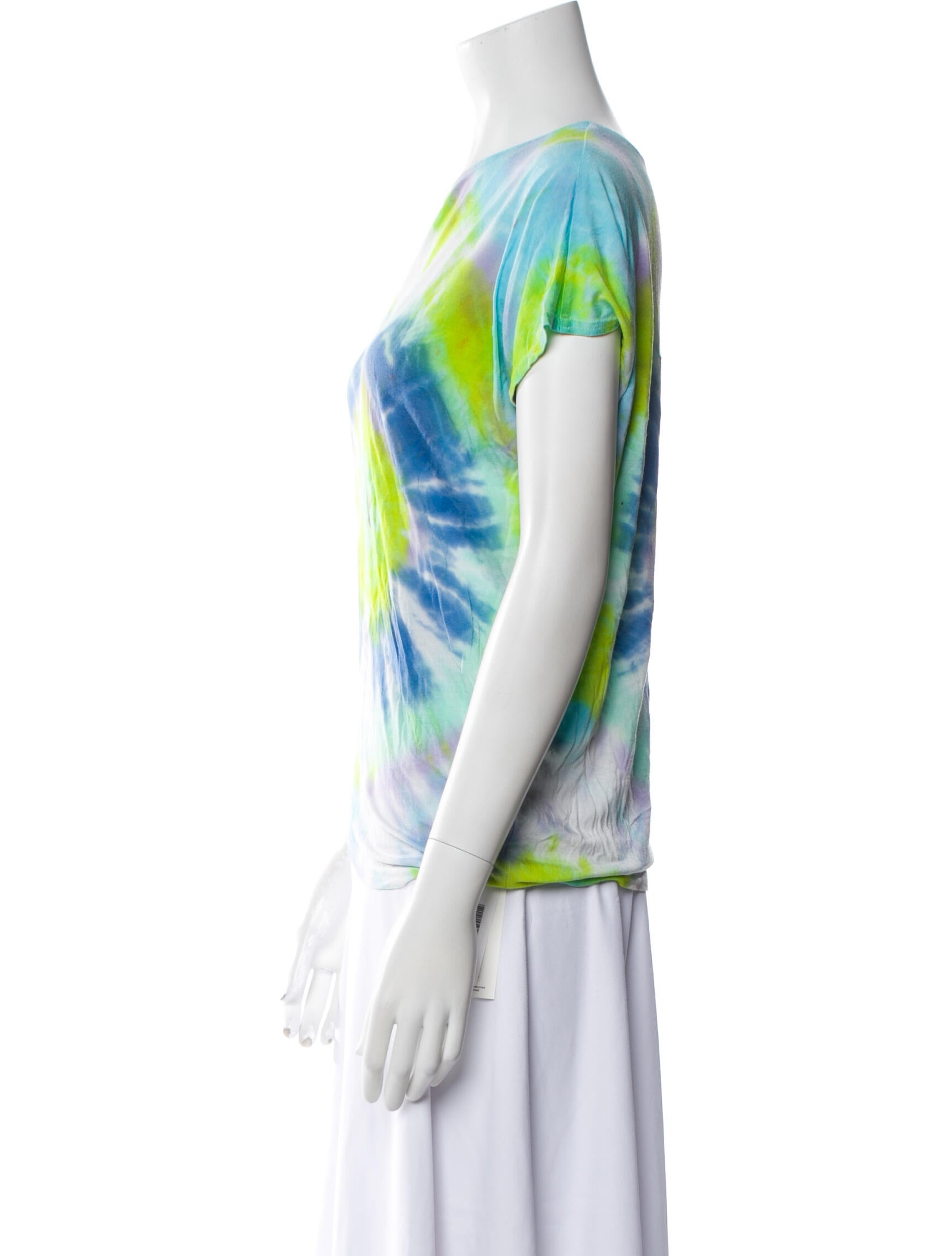 Halston Heritage Tie-Dye Print Scoop Neck T-Shirt