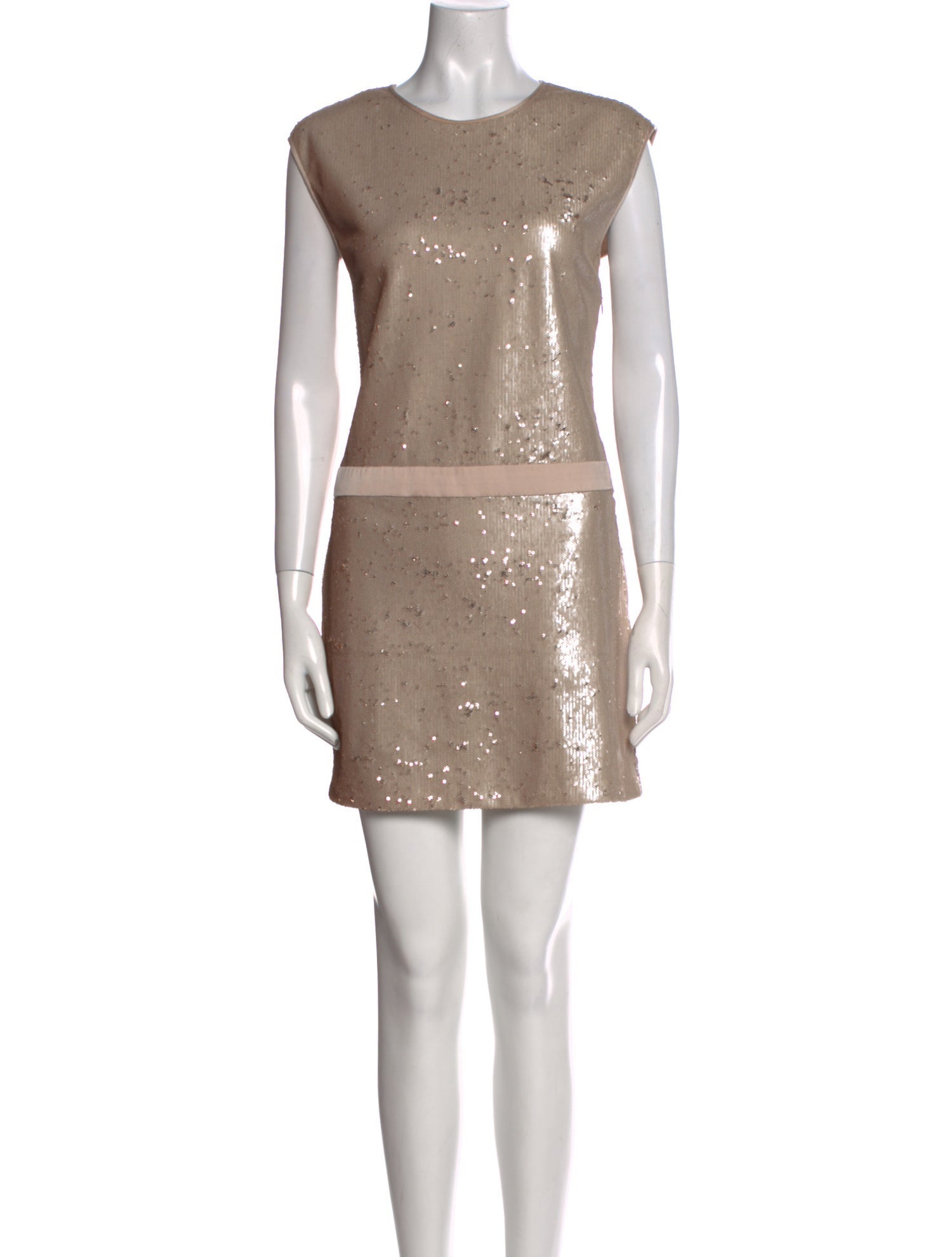 Halston Heritage Crew Neck Mini Dress