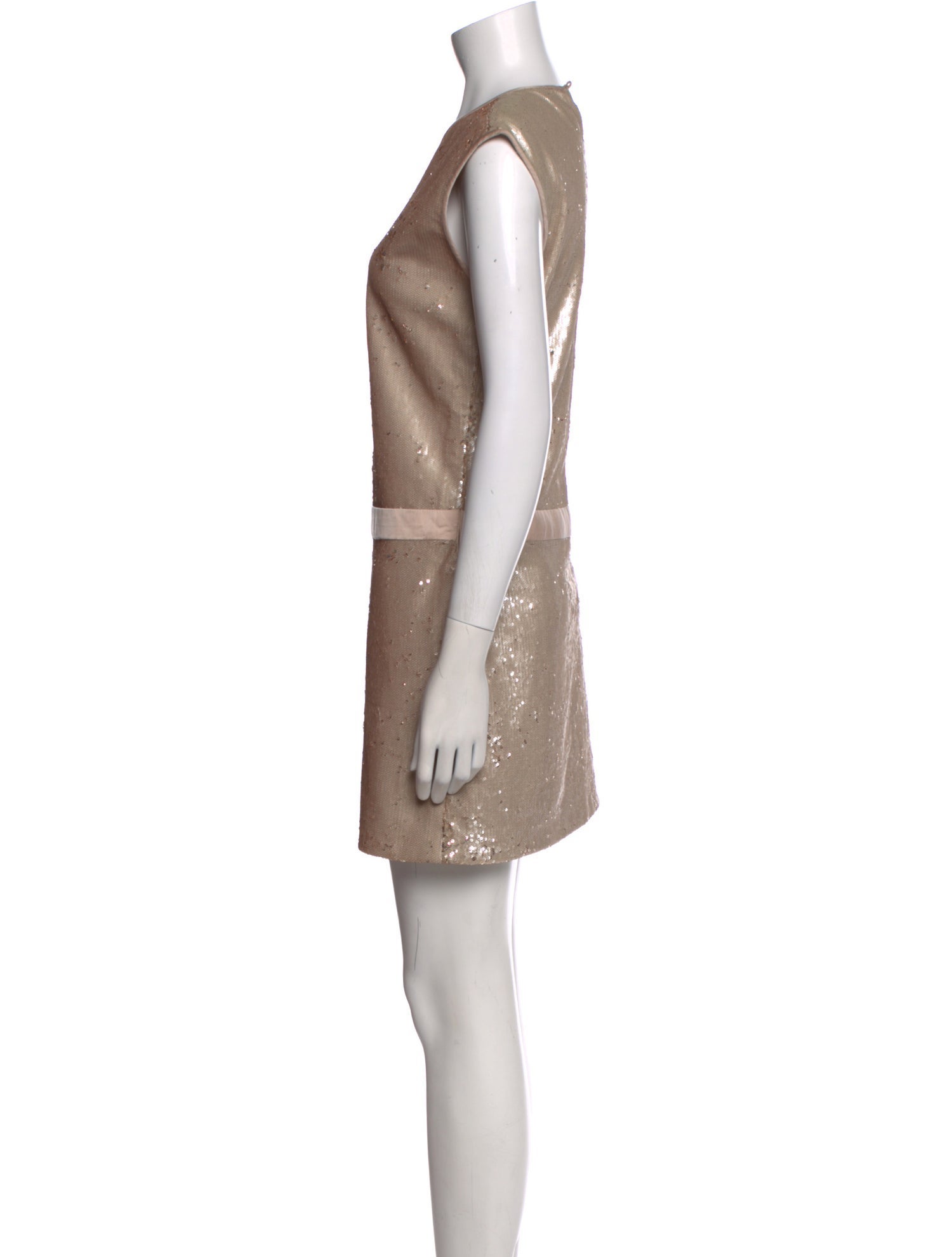 Halston Heritage Crew Neck Mini Dress