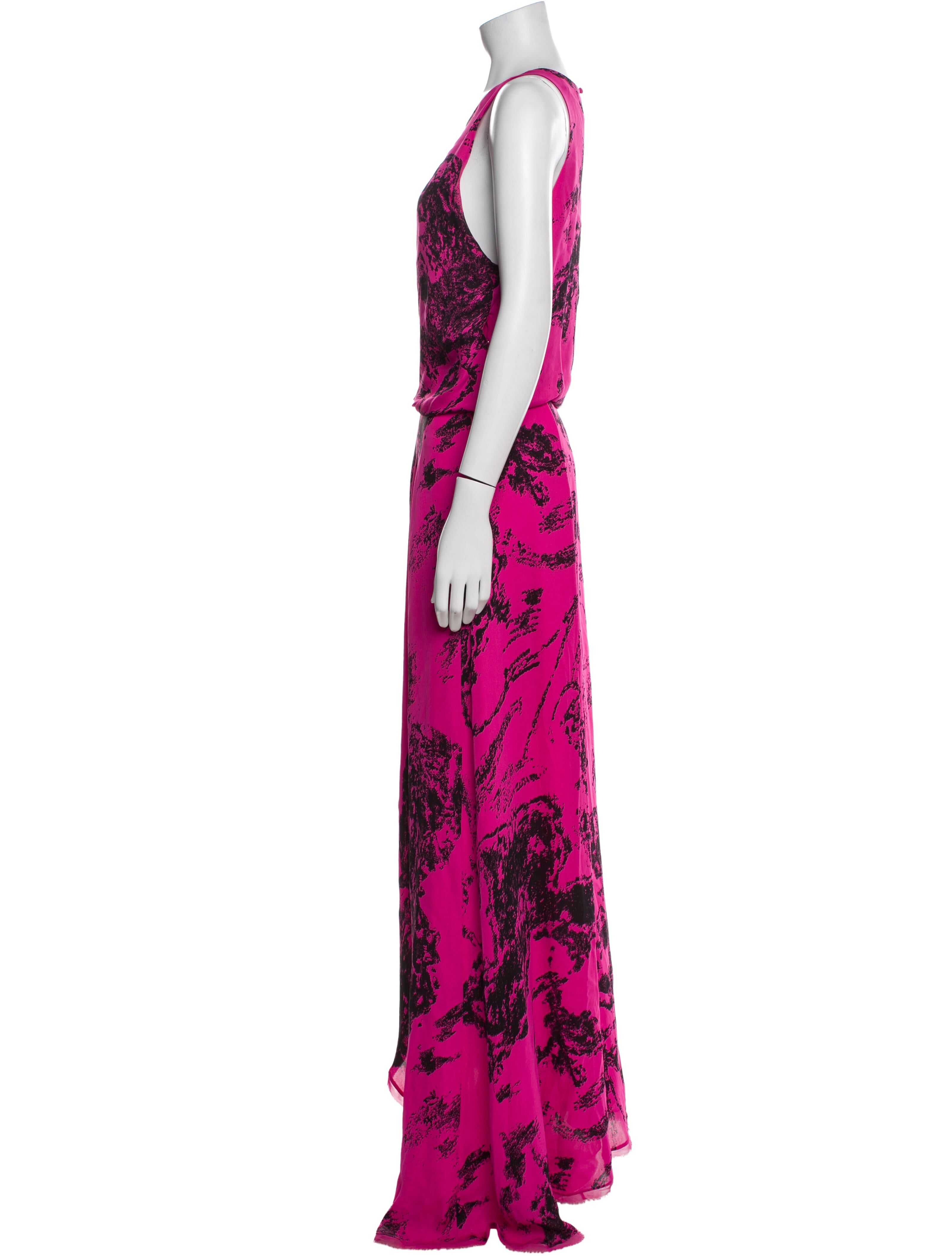 Halston Heritage Silk Long Dress