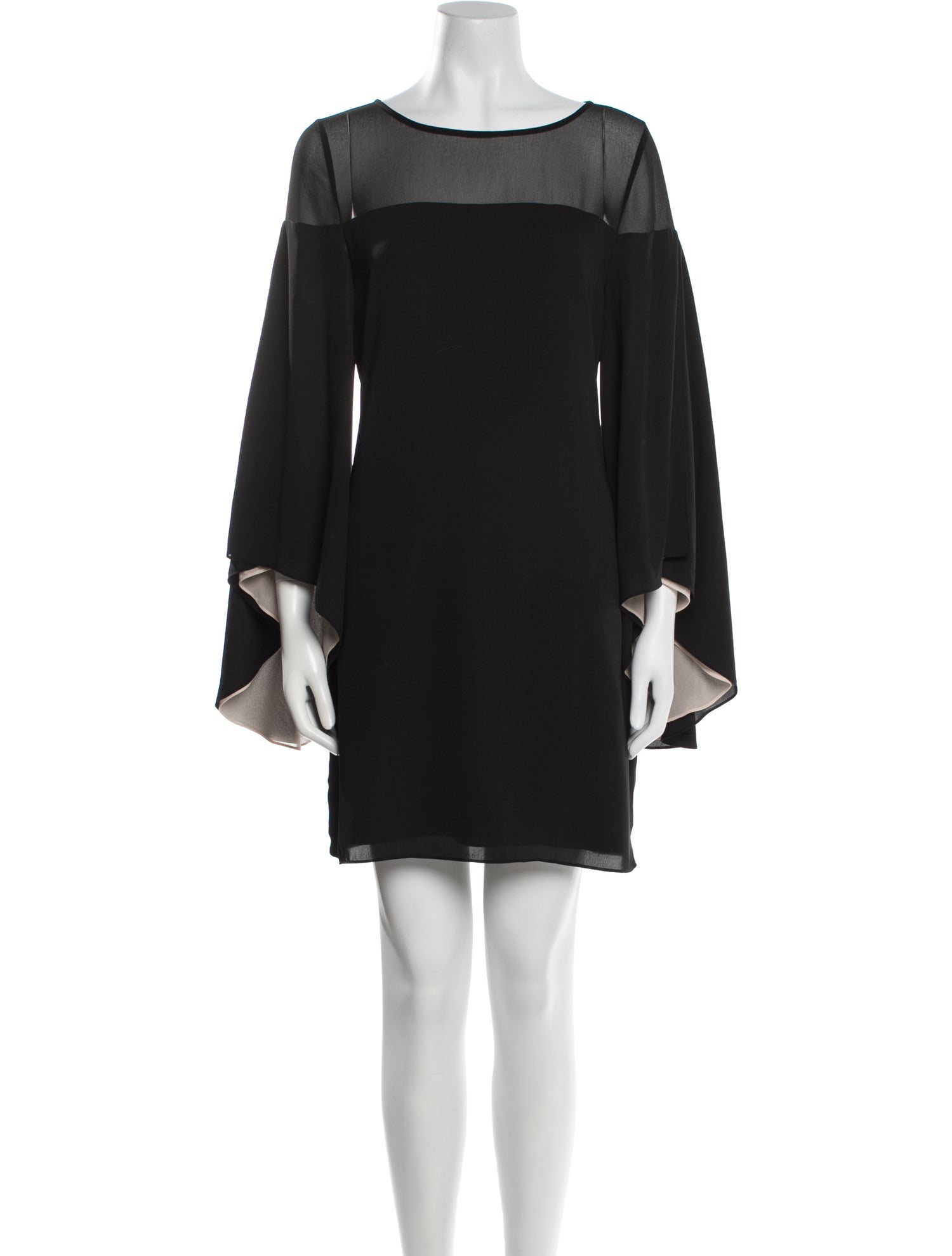 Halston Heritage Bateau Neckline Mini Dress