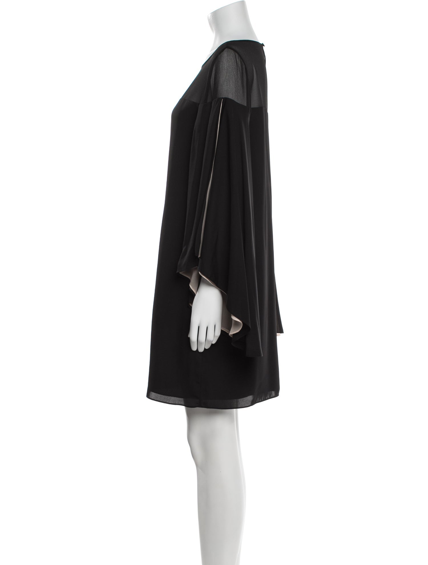 Halston Heritage Bateau Neckline Mini Dress