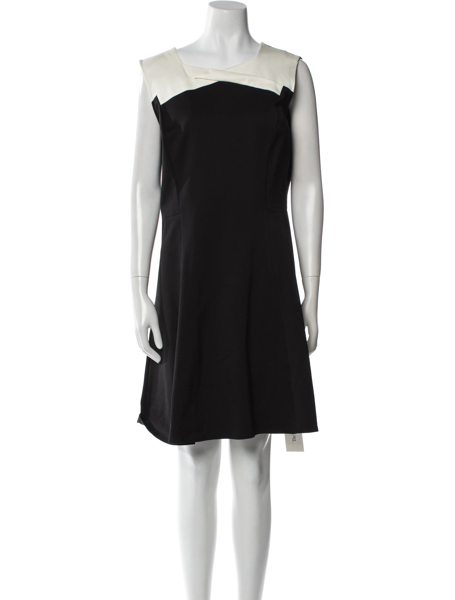 Halston Heritage Square Neckline Knee-Length Dress