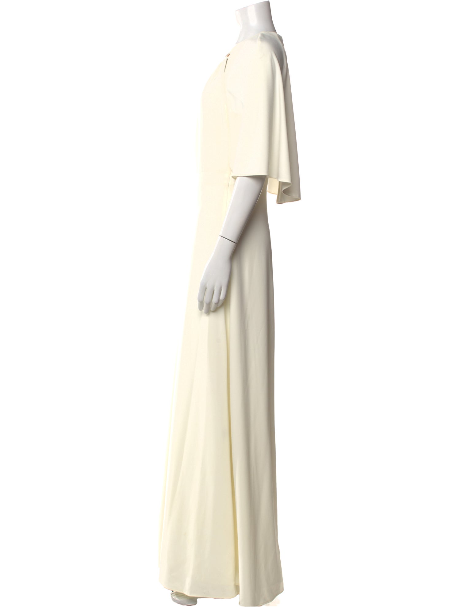 Halston Heritage Crew Neck Long Dress