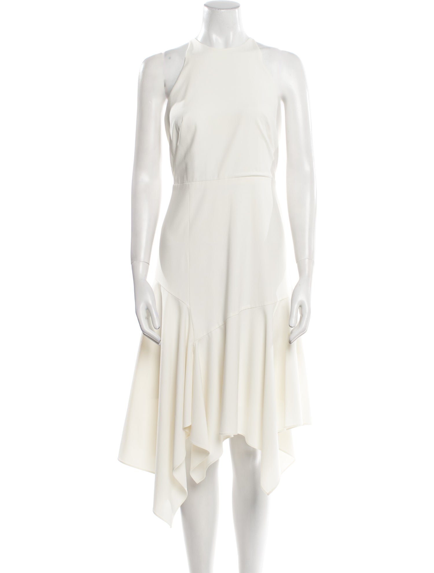 Halston Heritage Crew Neck Midi Length Dress