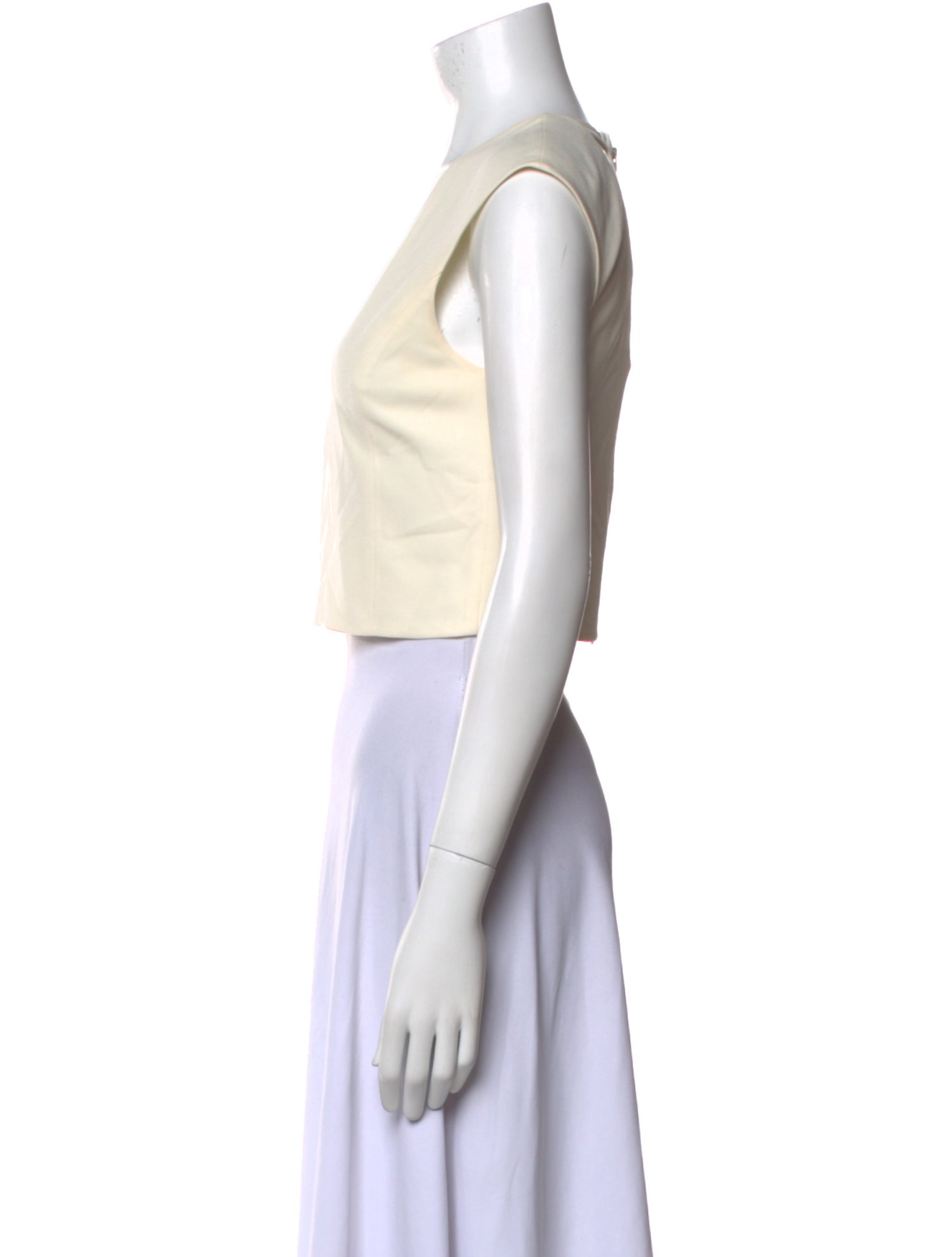 Halston Heritage V-Neck Sleeveless Crop Top