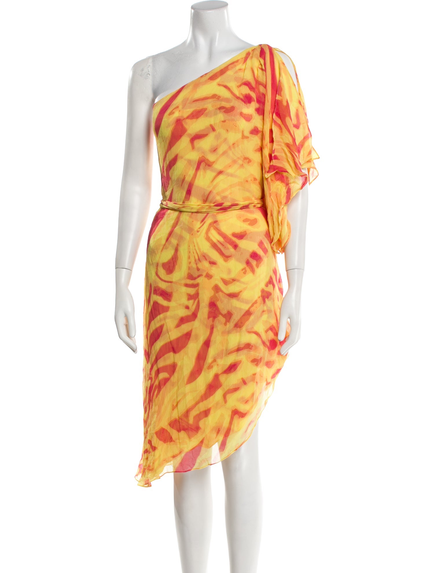 Halston Heritage Silk Midi Length Dress