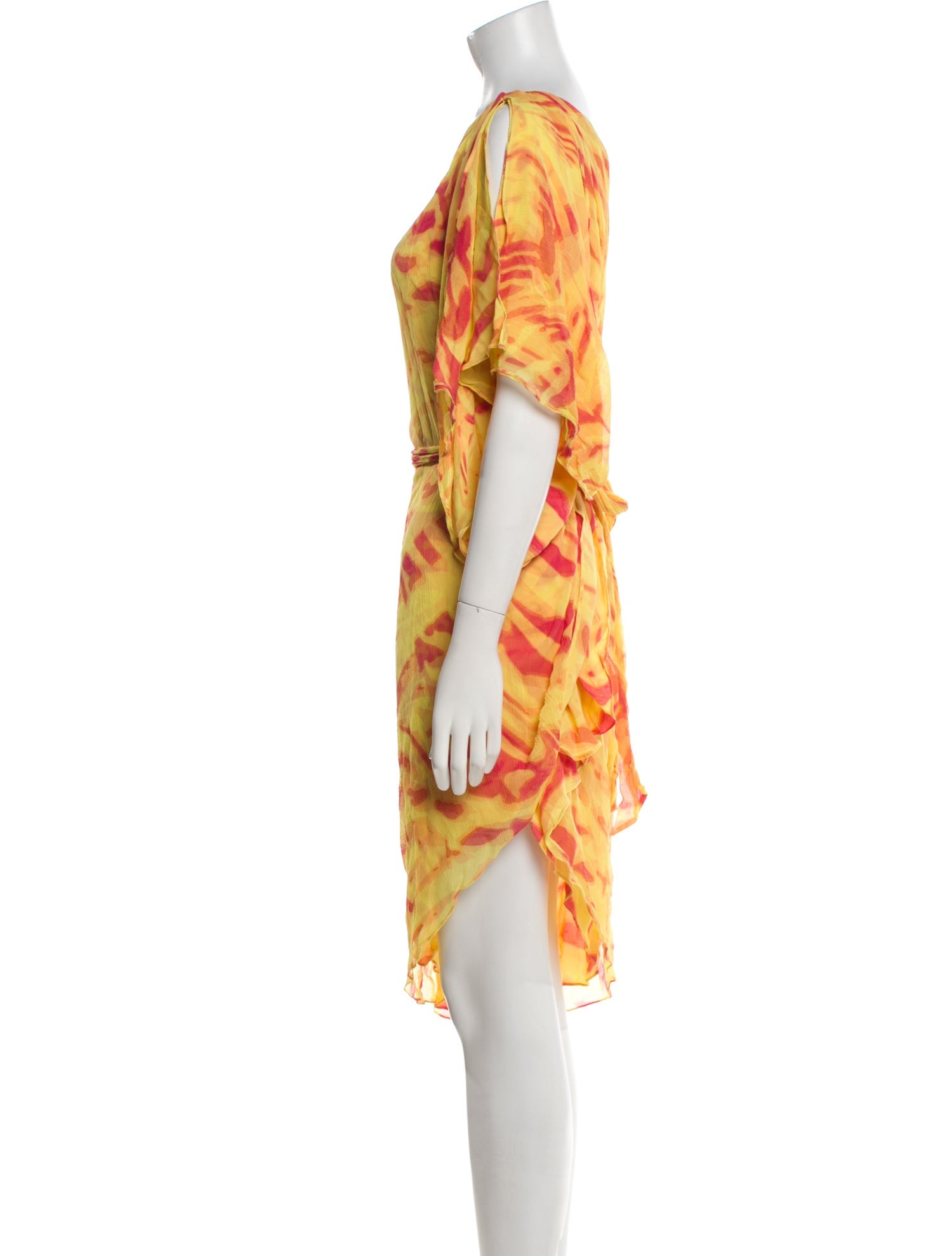 Halston Heritage Silk Midi Length Dress