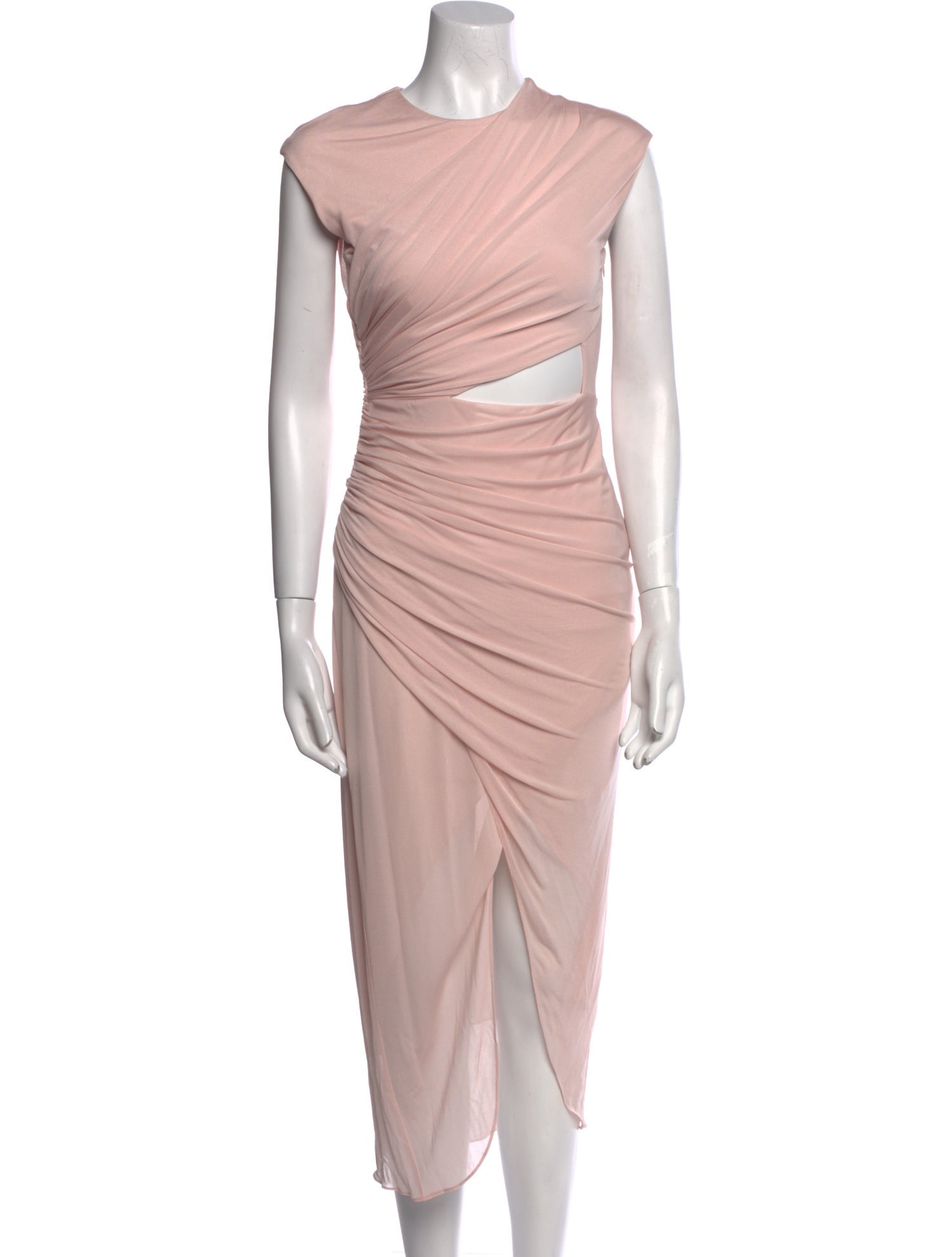 Halston Heritage Crew Neck Long Dress