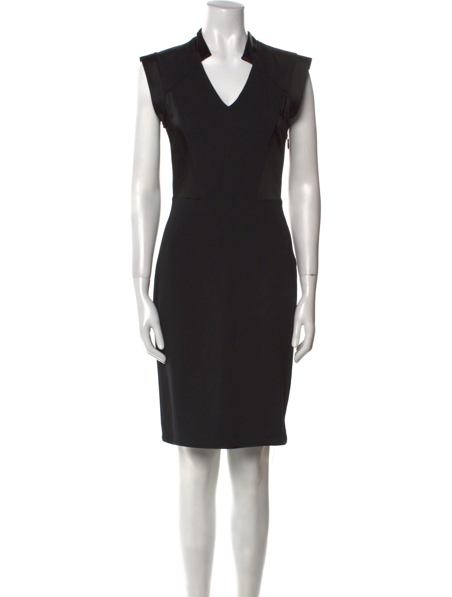 Halston Heritage V-Neck Knee-Length Dress