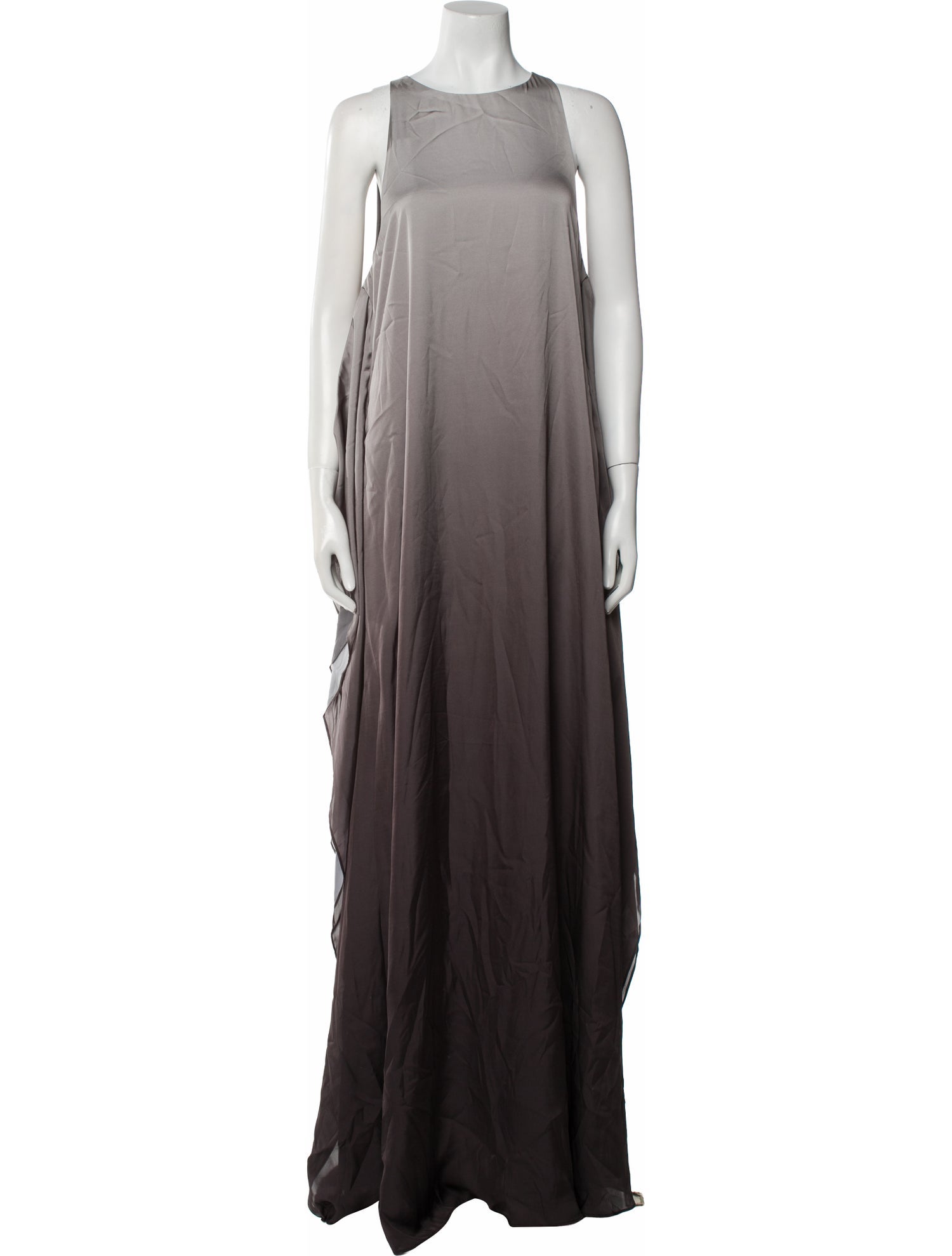 Halston Heritage Crew Neck Long Dress