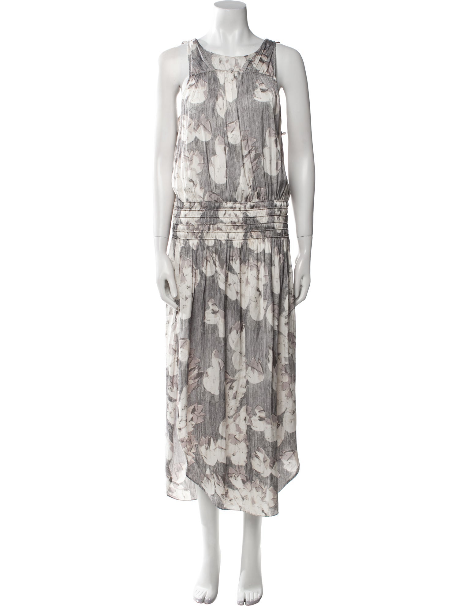Halston Heritage Floral Print Long Dress