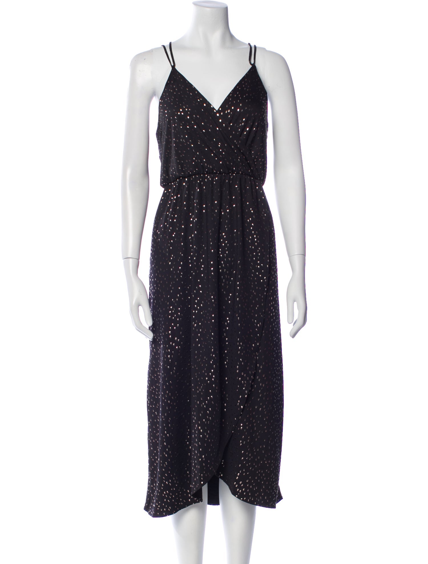 Halston Heritage Polka Dot Print Long Dress