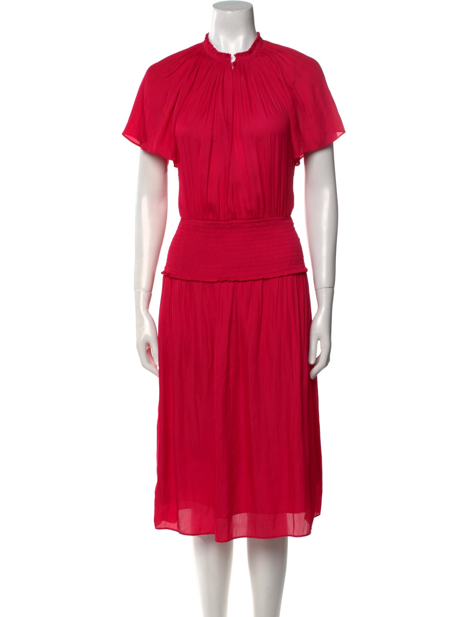 Halston Heritage Crew Neck Midi Length Dress