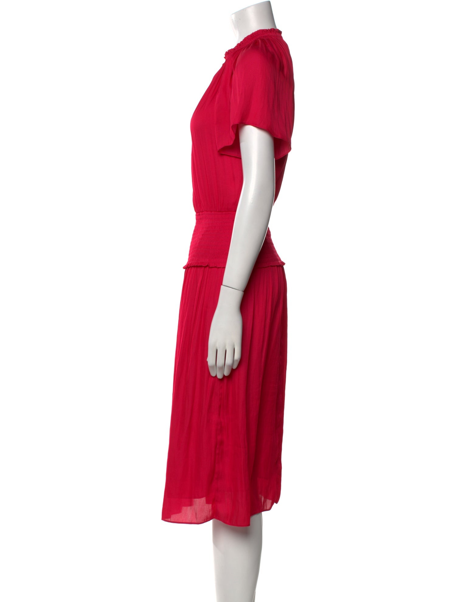 Halston Heritage Crew Neck Midi Length Dress