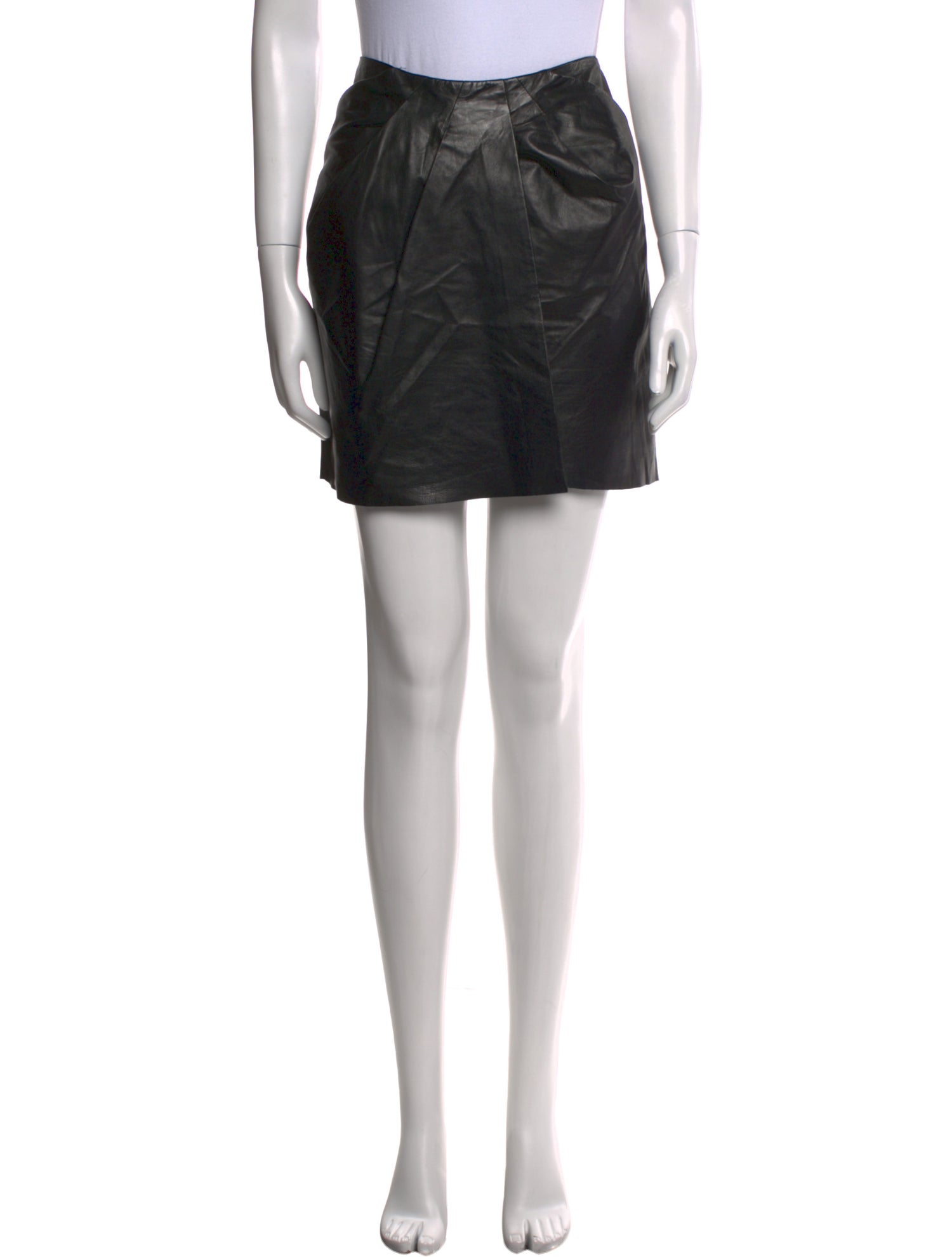 Halston Heritage Lamb Leather Mini Skirt
