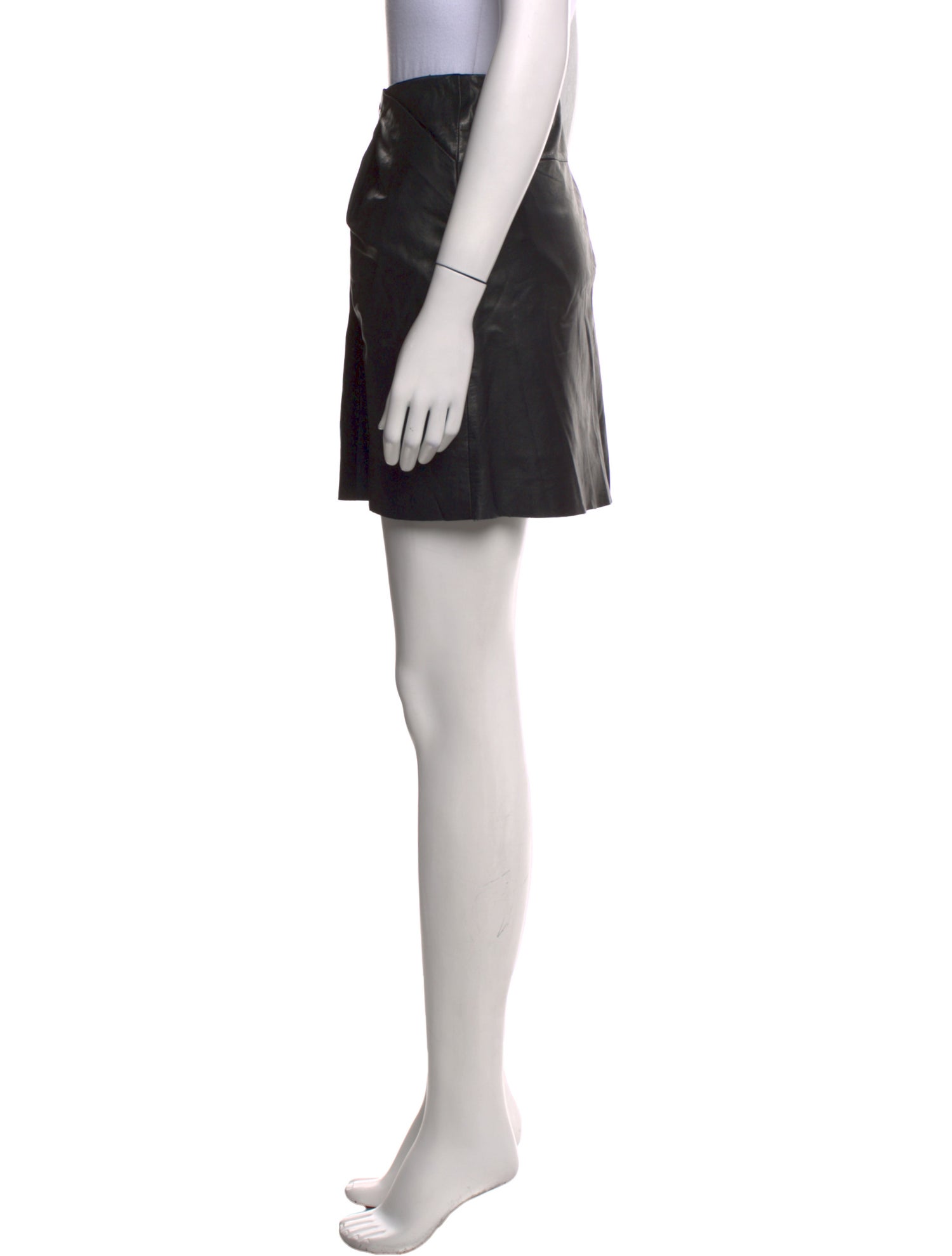 Halston Heritage Lamb Leather Mini Skirt