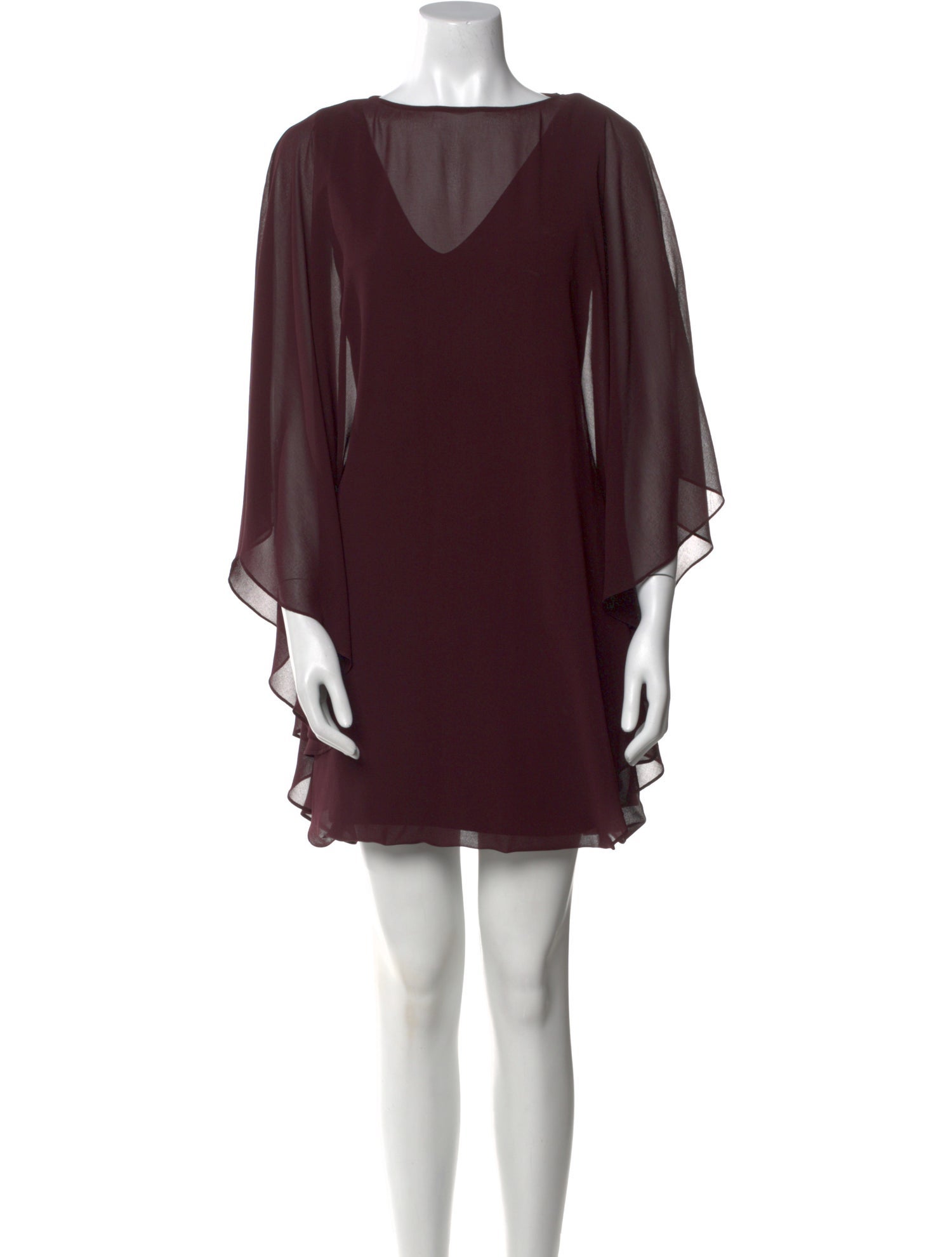 Halston Heritage Bateau Neckline Mini Dress