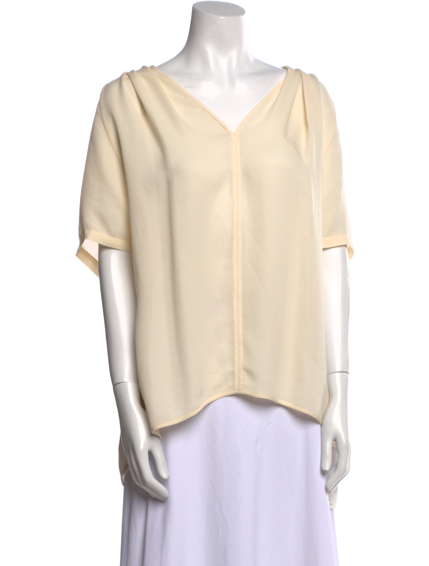 Halston Heritage Silk V-Neck Blouse