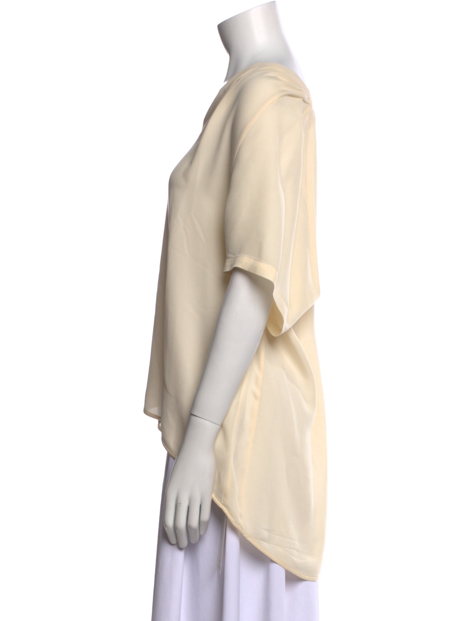 Halston Heritage Silk V-Neck Blouse