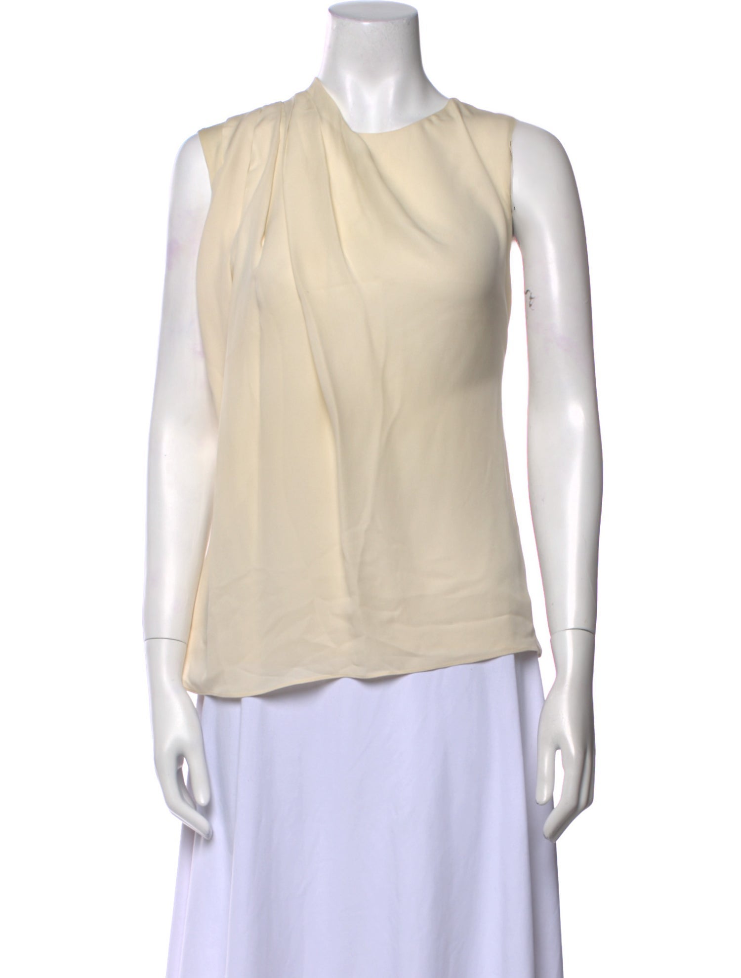 Halston Heritage Silk Cowl Neck Top