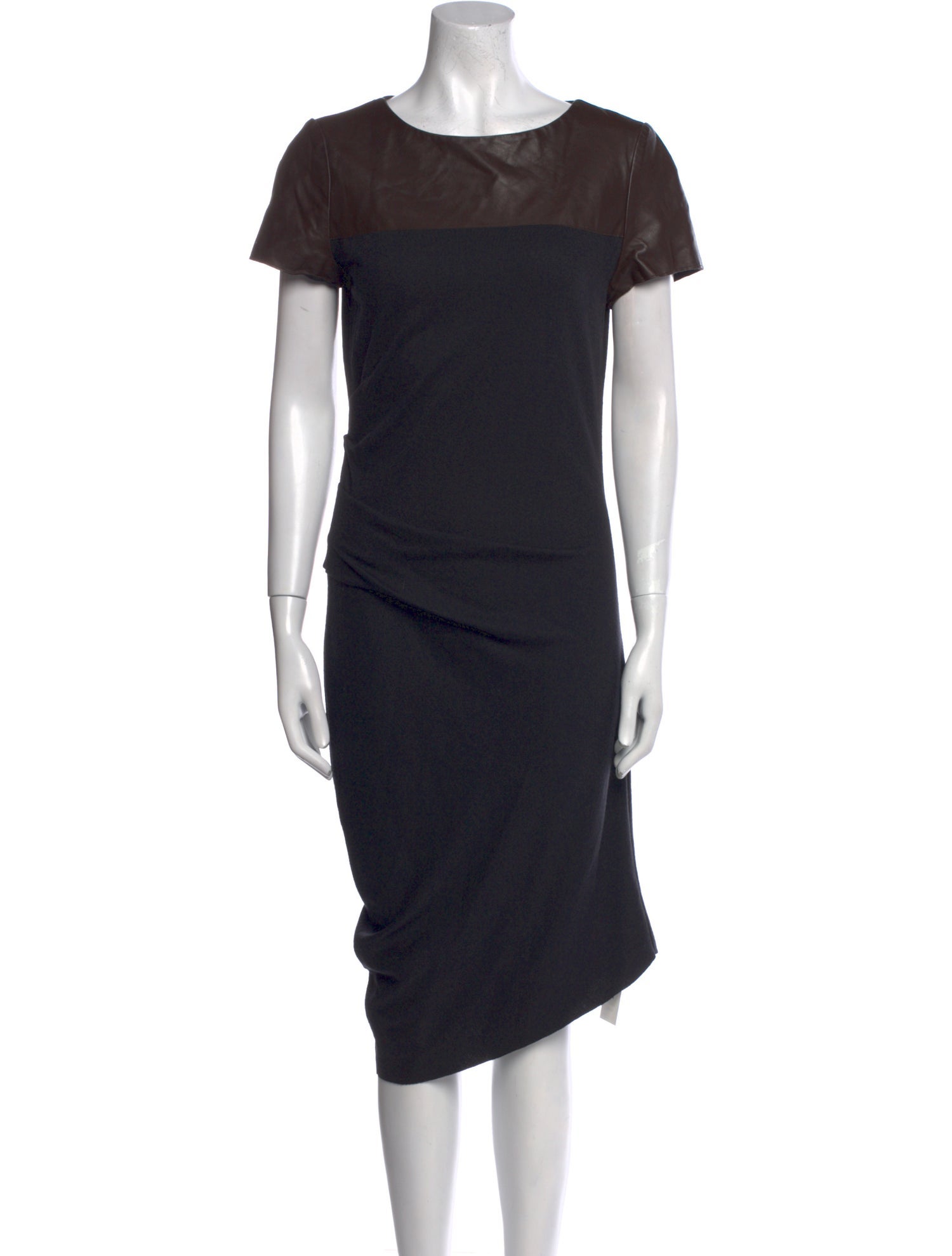 Halston Heritage Wool Midi Length Dress