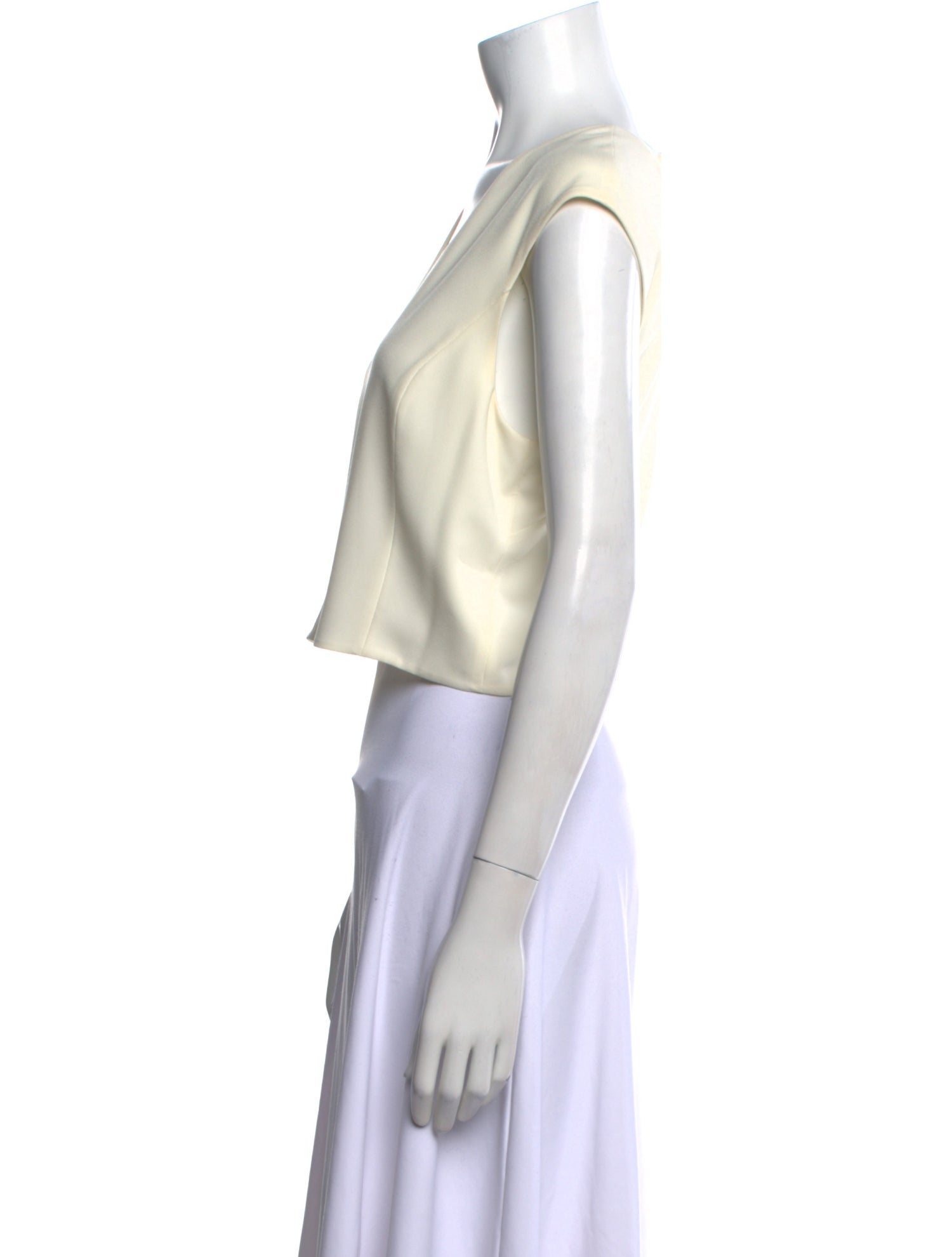 Halston Heritage V-Neck Sleeveless Crop Top