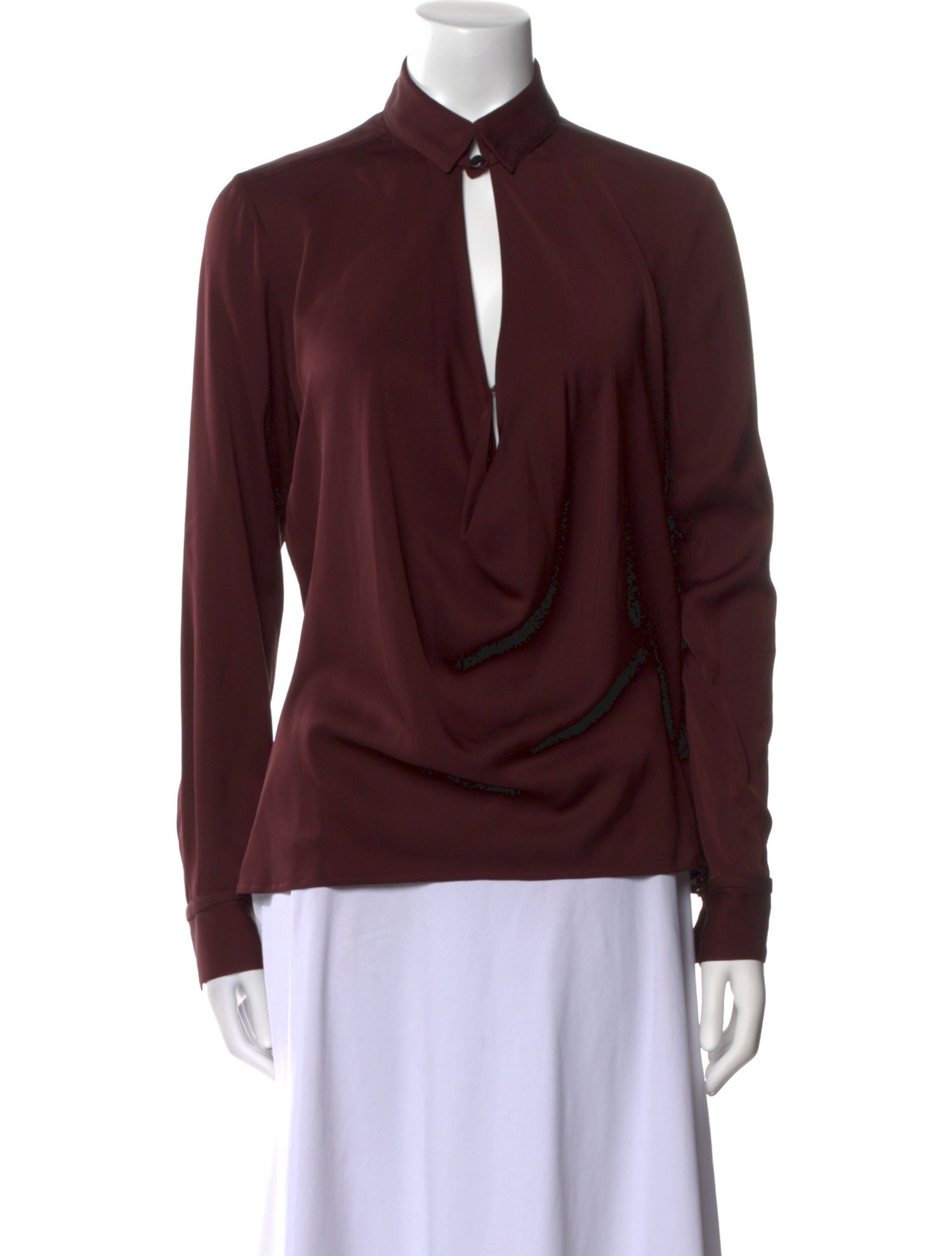 Halston Heritage Cowl Neck Long Sleeve Blouse