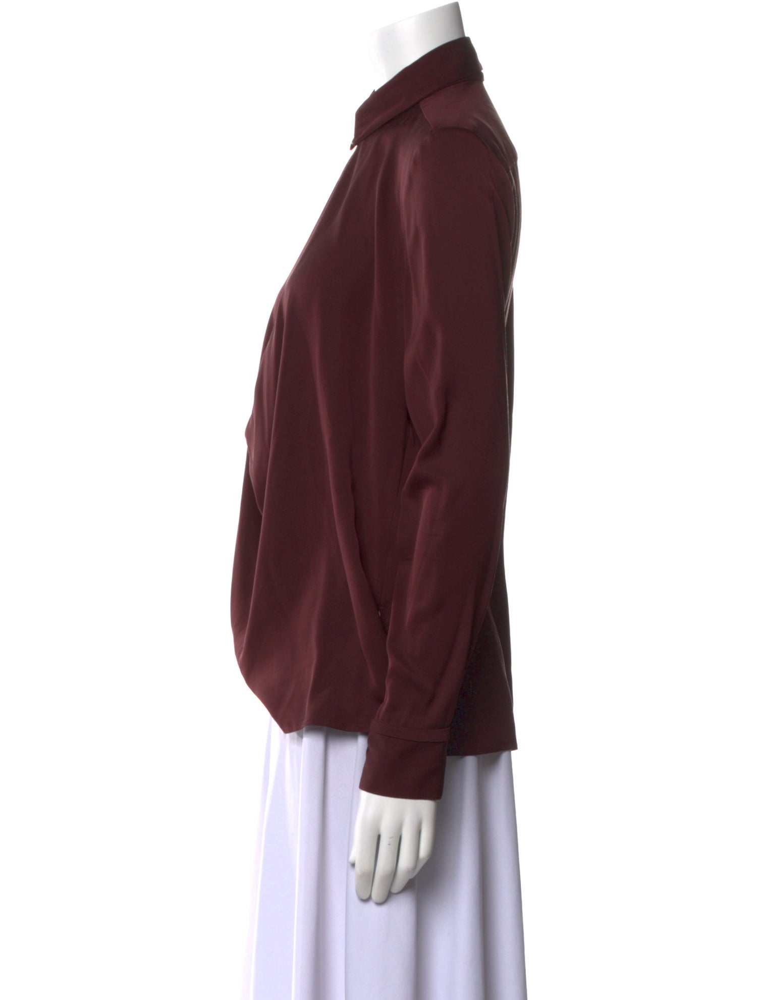 Halston Heritage Cowl Neck Long Sleeve Blouse