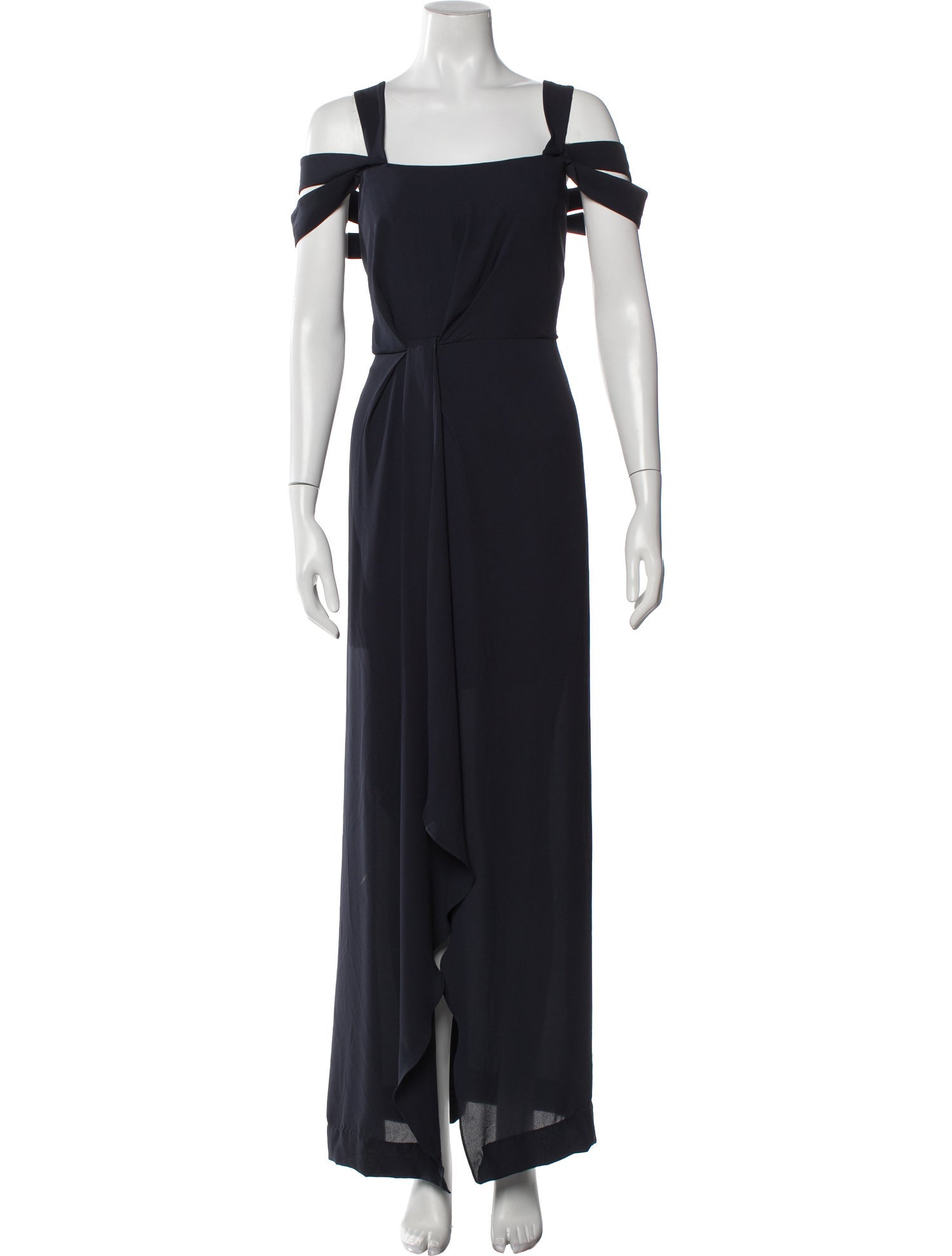 Halston Heritage Square Neckline Long Dress