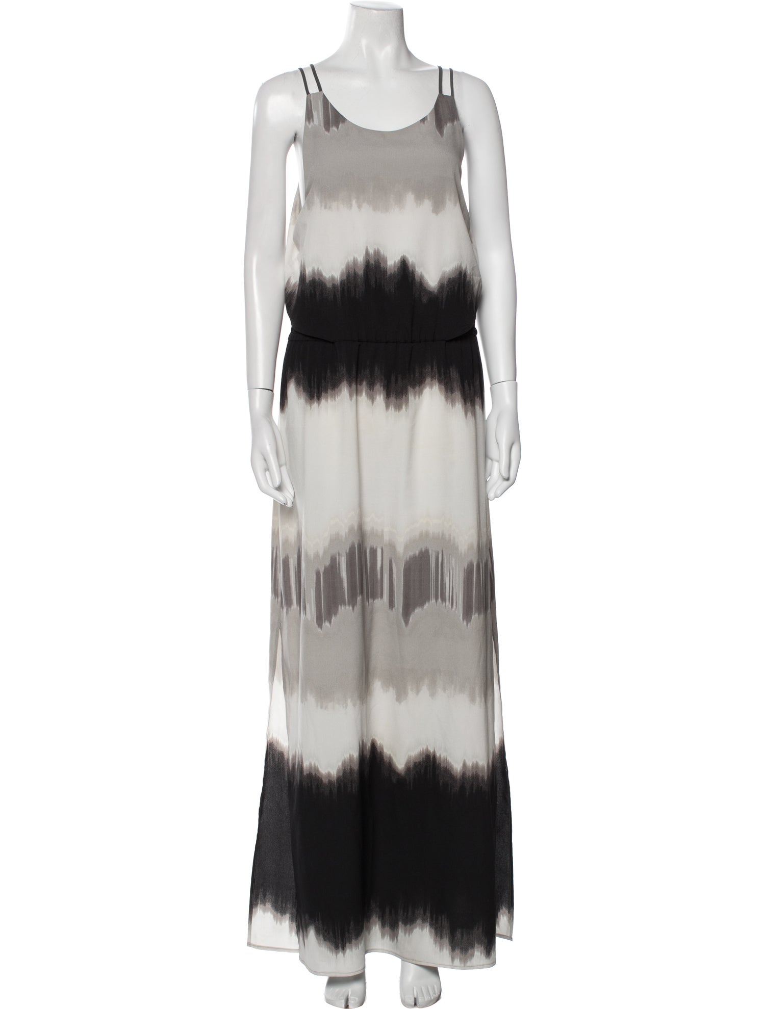 Halston Heritage Tie-Dye Print Long Dress