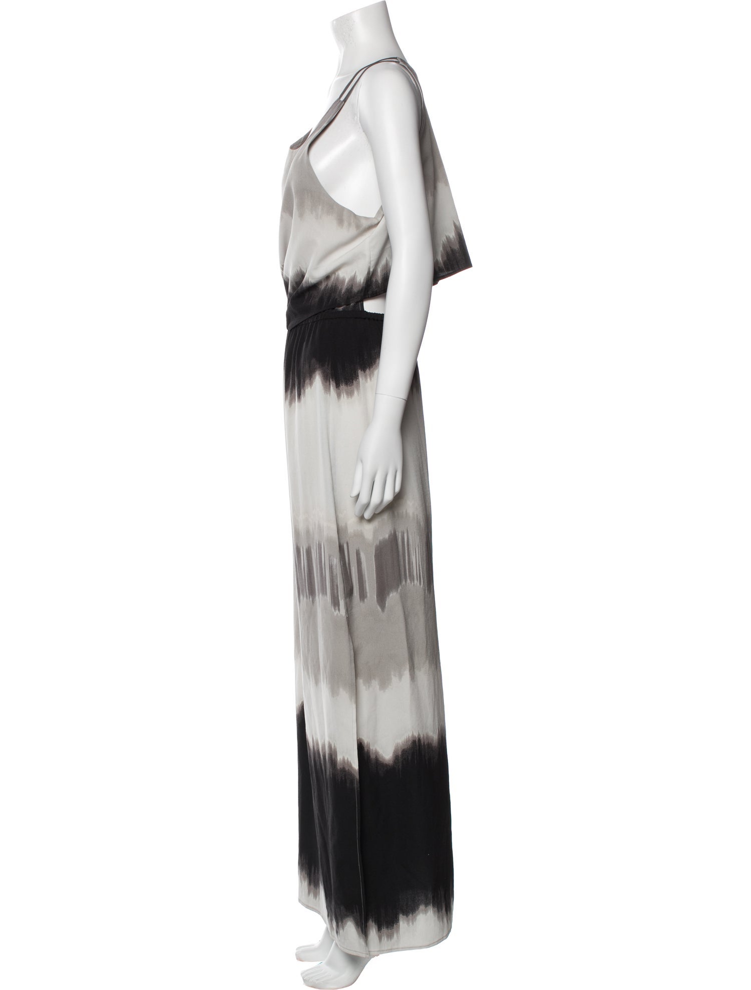 Halston Heritage Tie-Dye Print Long Dress