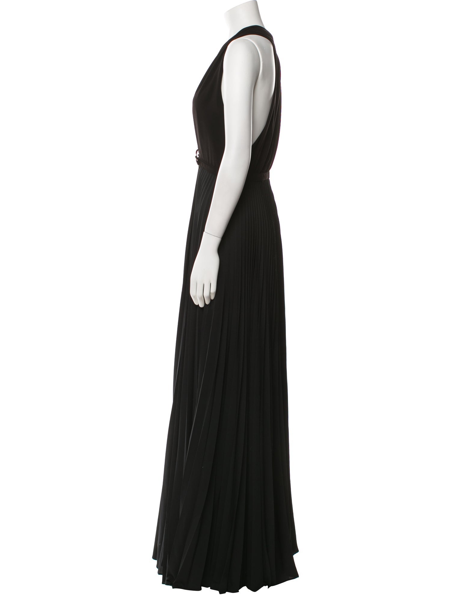 Halston Heritage V-Neck Long Dress