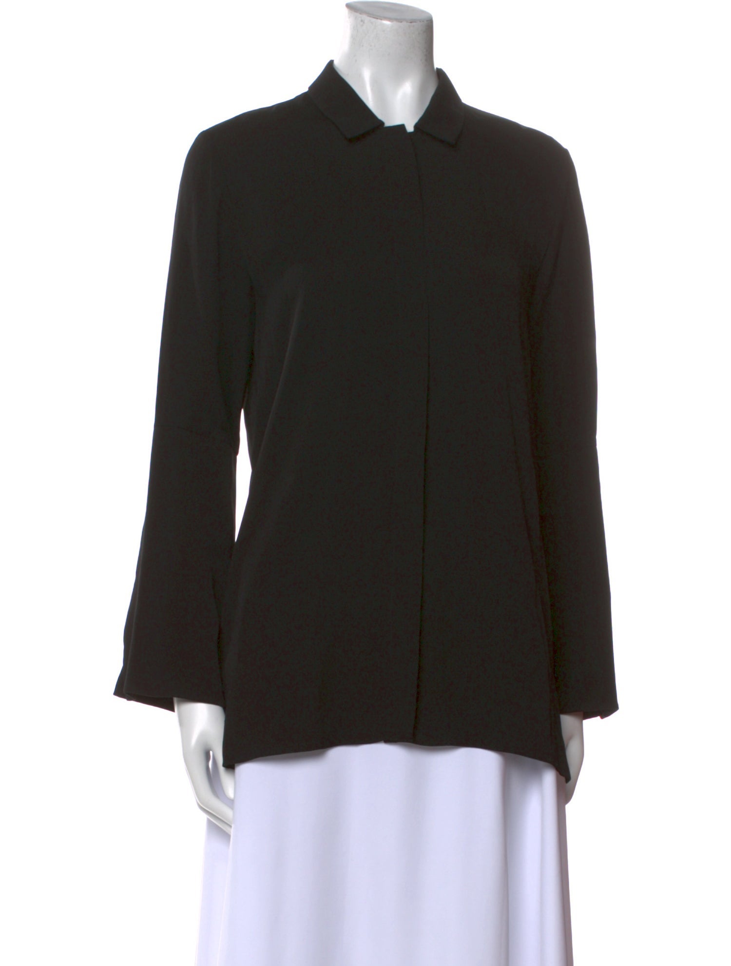 Halston Heritage Long Sleeve Button-Up Top