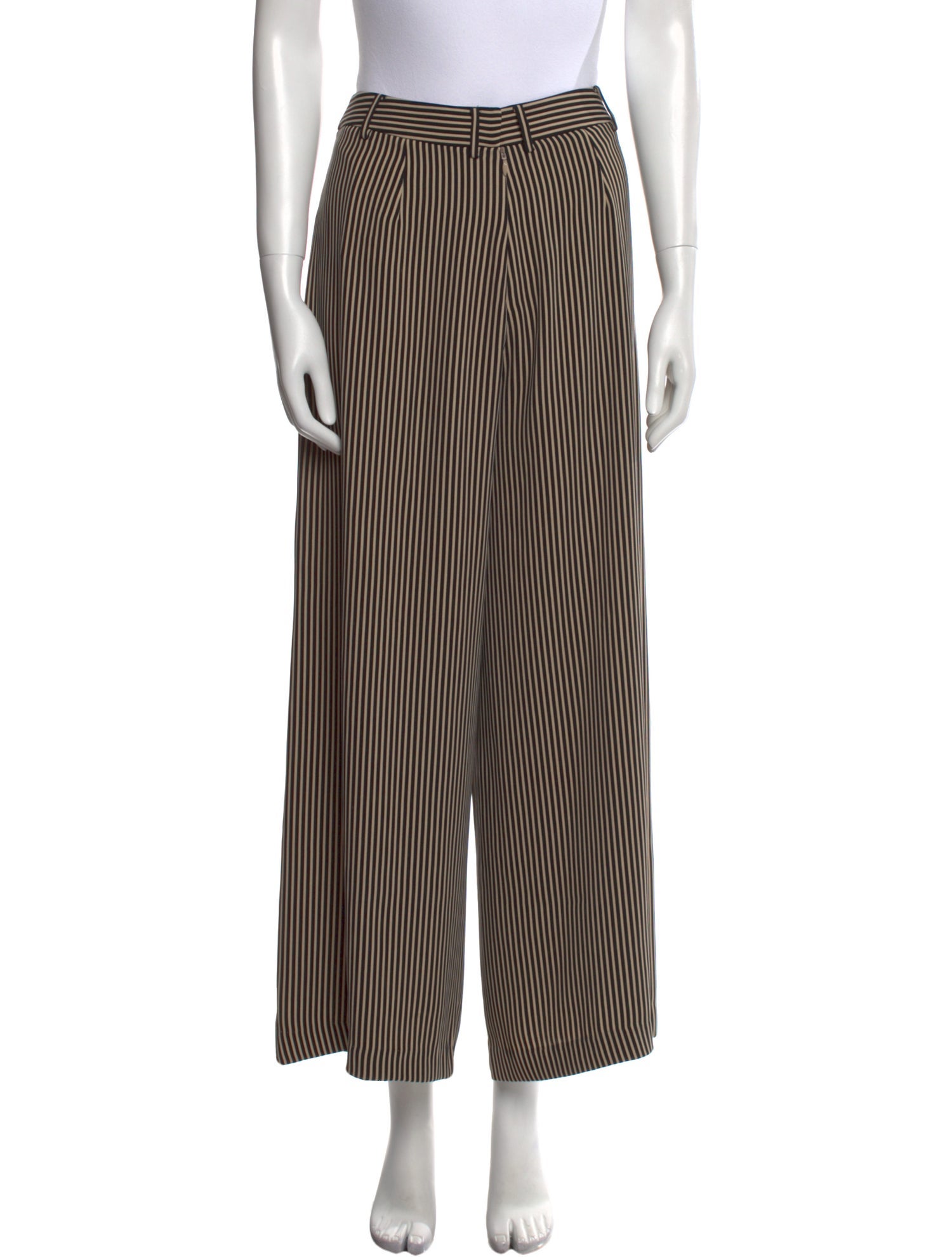 Halston Heritage Striped Wide Leg Pants