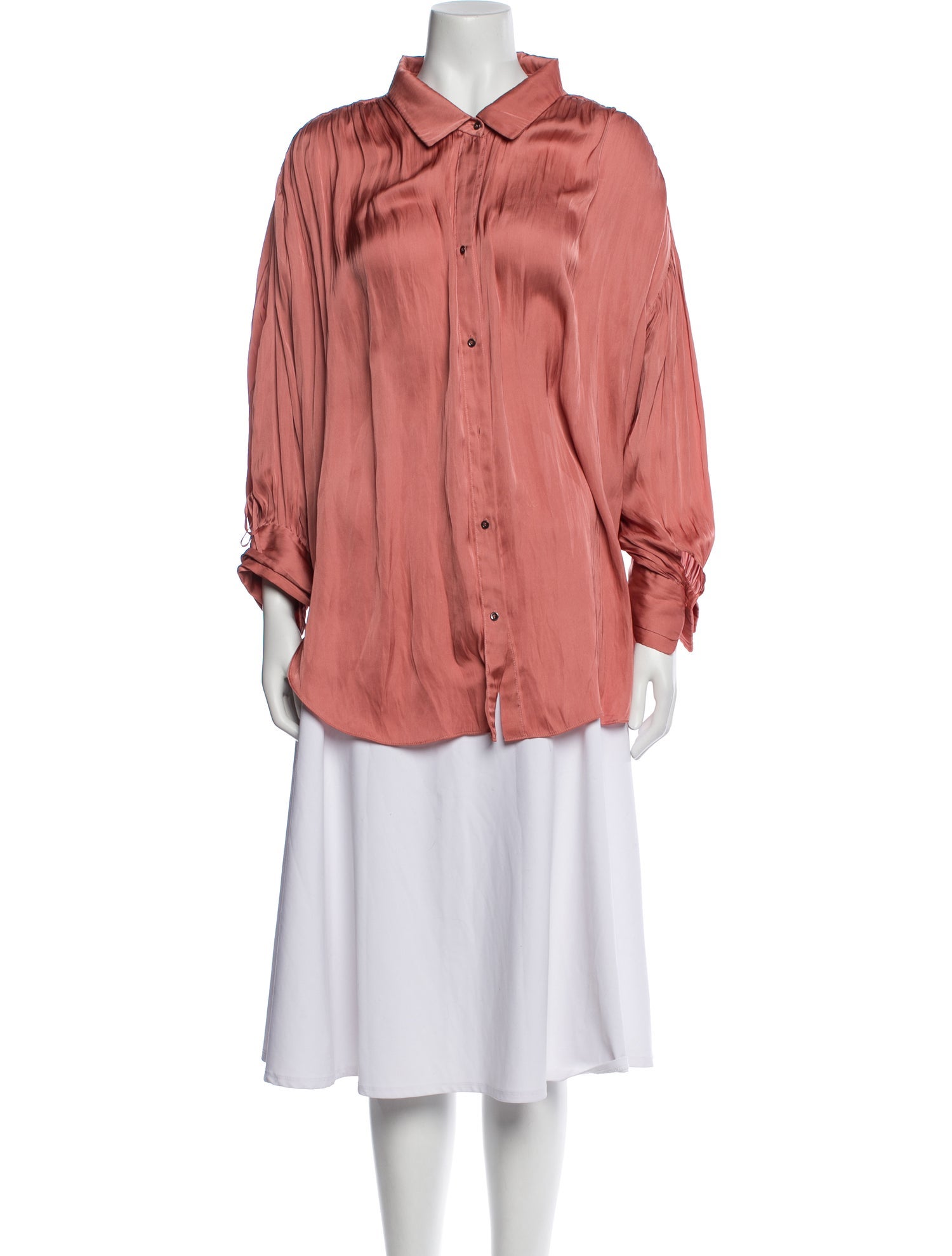 Halston Heritage Long Sleeve Button-Up Top