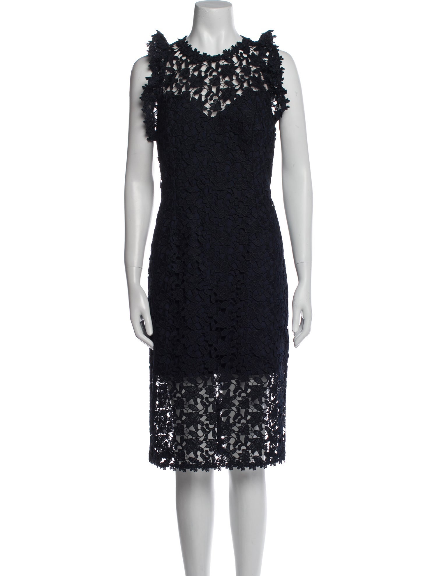 Halston Heritage Lace Pattern Knee-Length Dress w/ Tags
