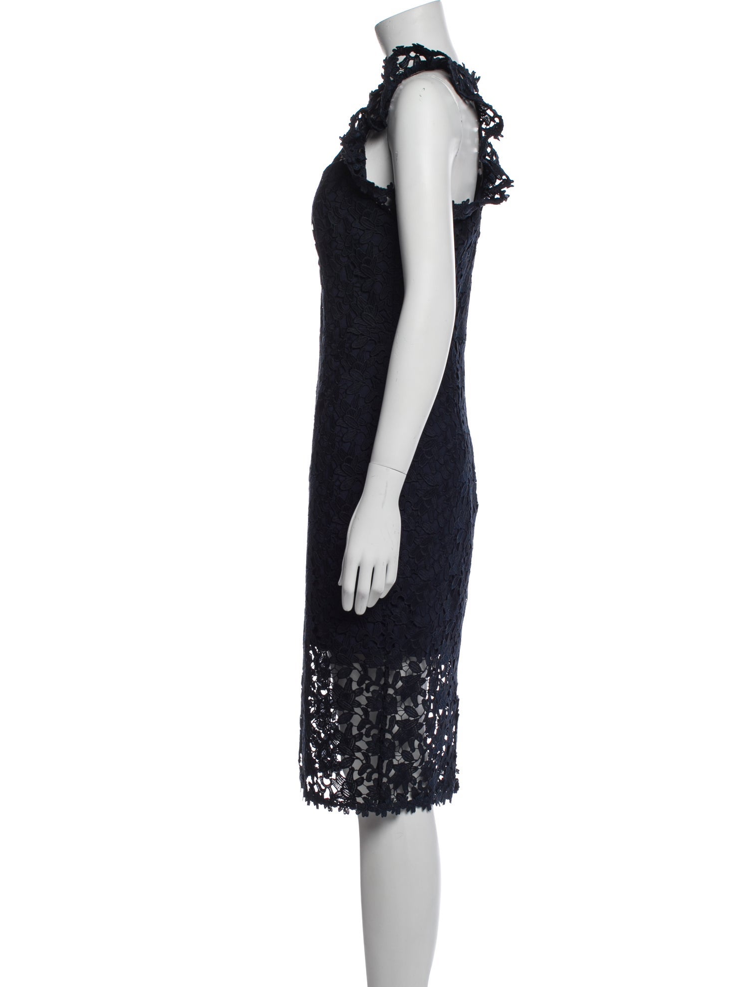 Halston Heritage Lace Pattern Knee-Length Dress w/ Tags