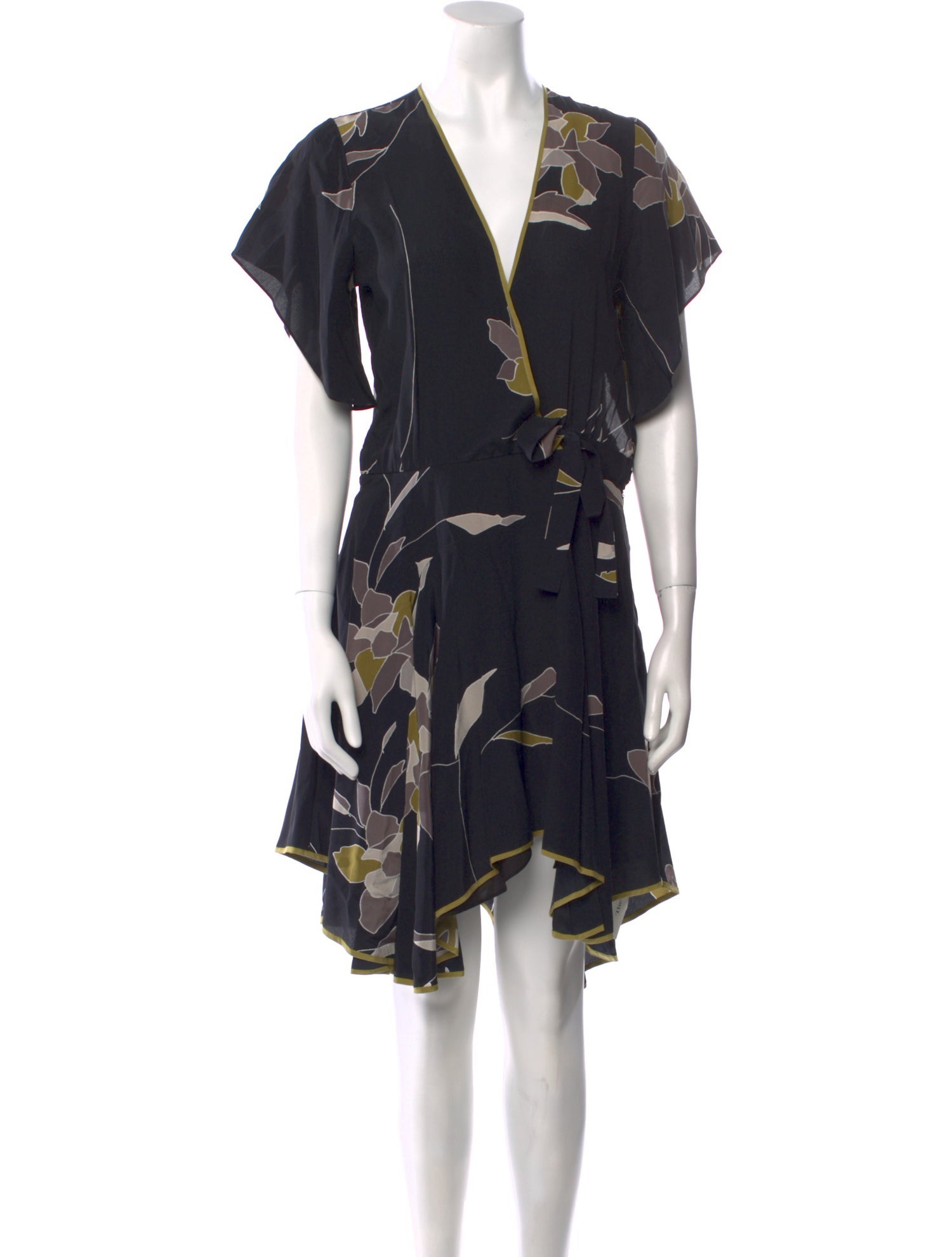 Halston Heritage Silk Midi Length Dress